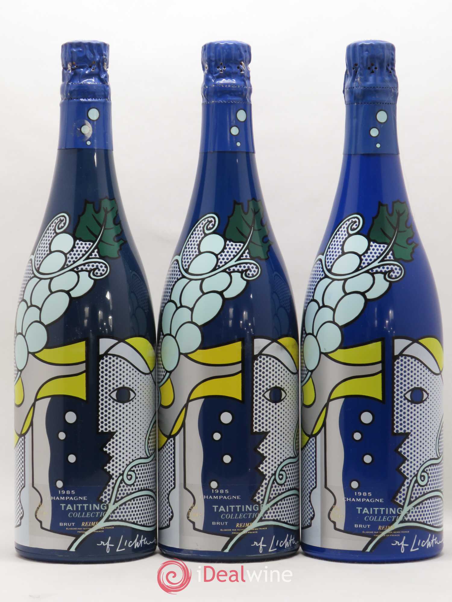 1985 - Collection Lichtenstein Taittinger 1985 - Lot de 3 bouteilles - 0