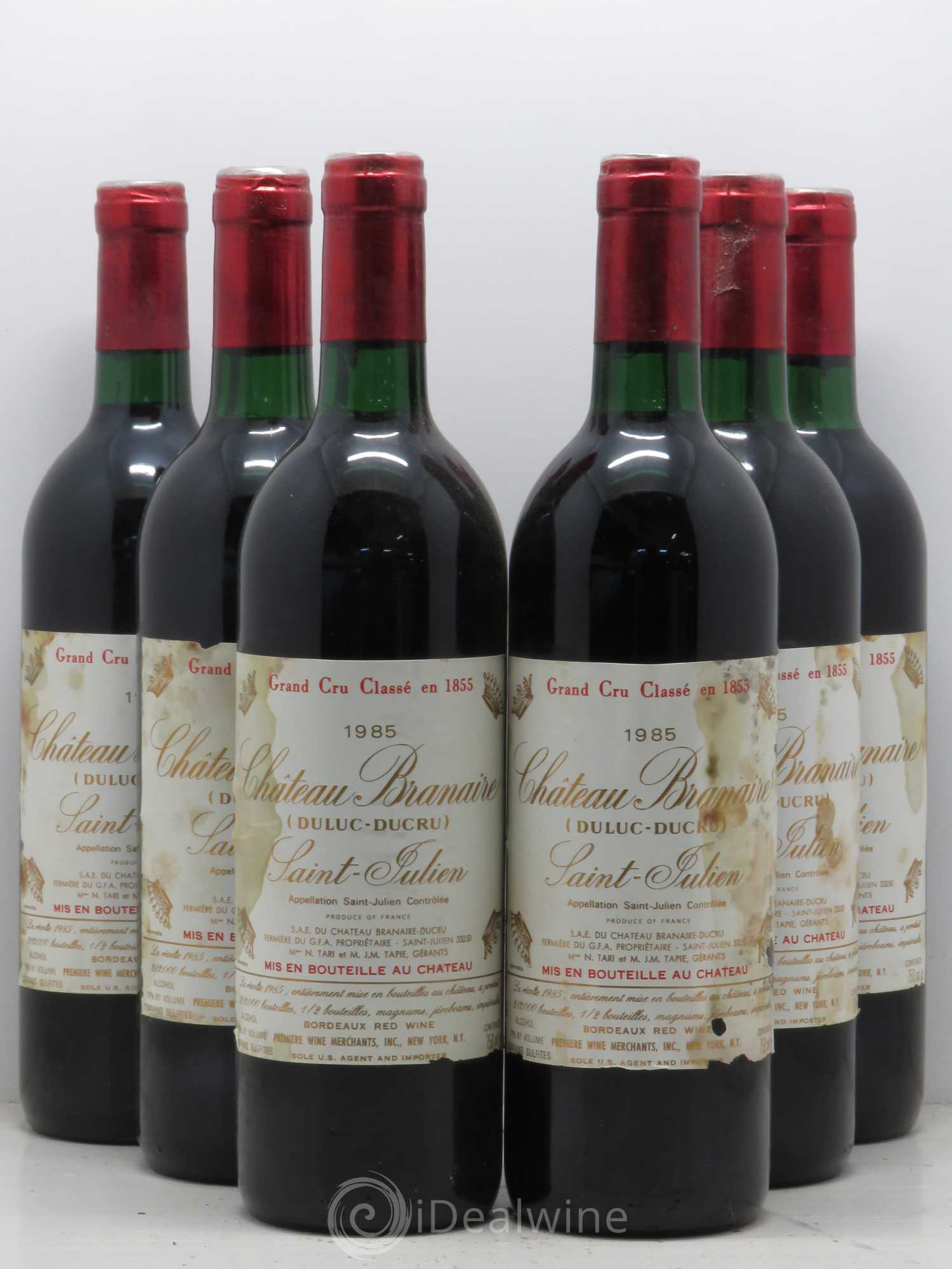 Château Branaire Ducru 4ème Grand Cru Classé 1985 - Lot de 6 bouteilles - 0