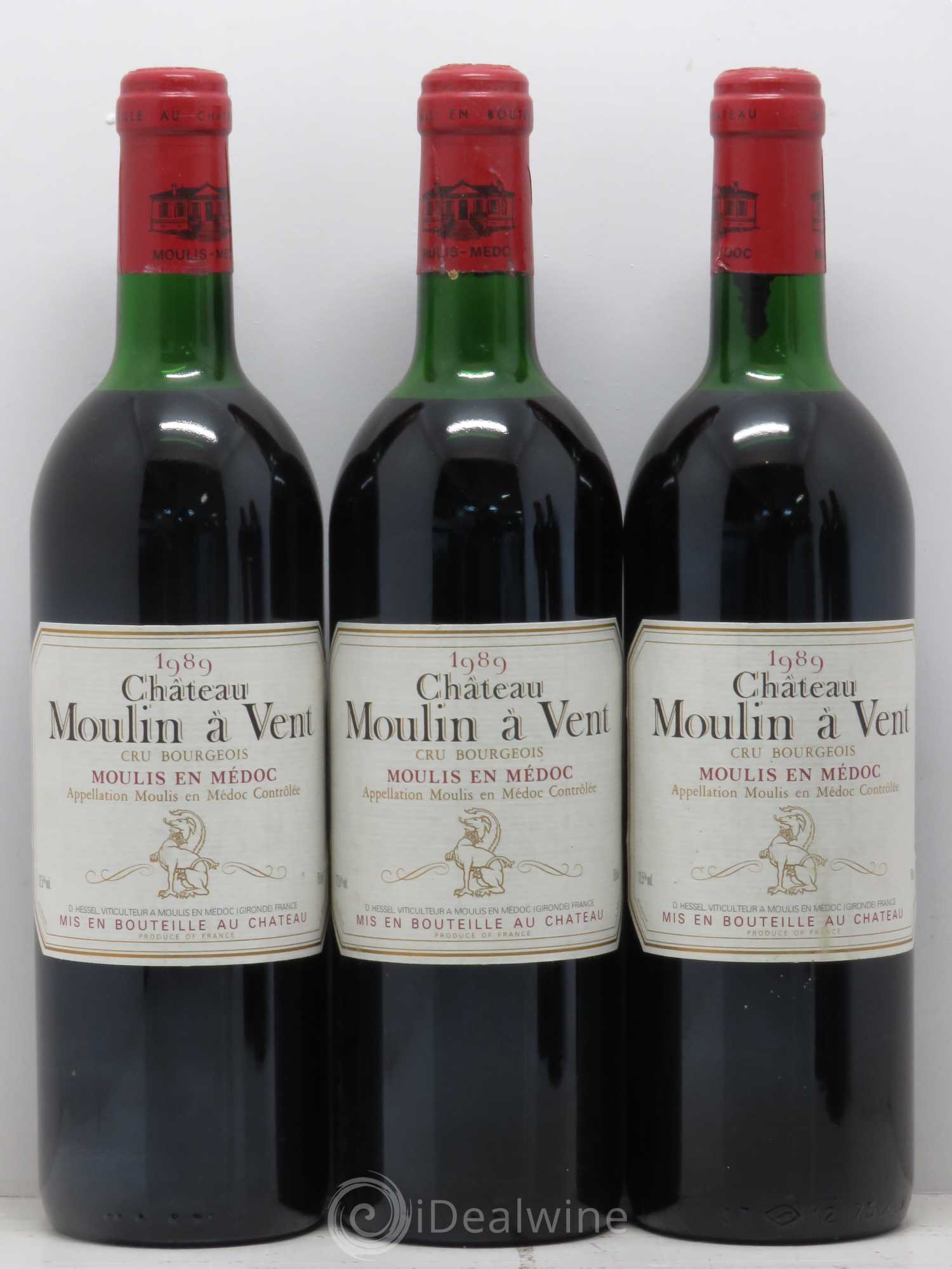 Château Moulin à Vent Cru Bourgeois 1989 - Lot de 5 bouteilles - 1