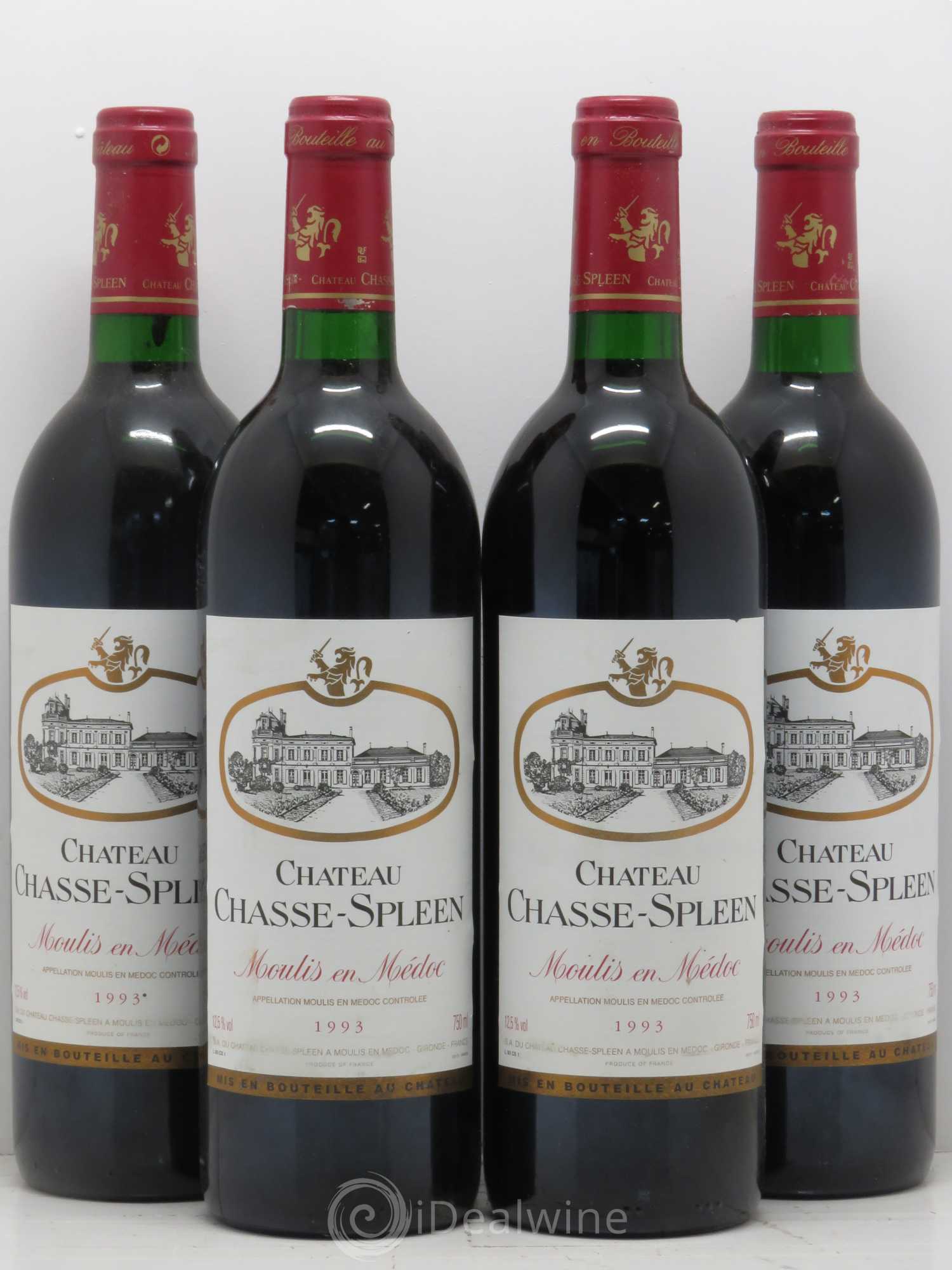 Château Chasse Spleen 1993 - Lot de 4 bouteilles - 0