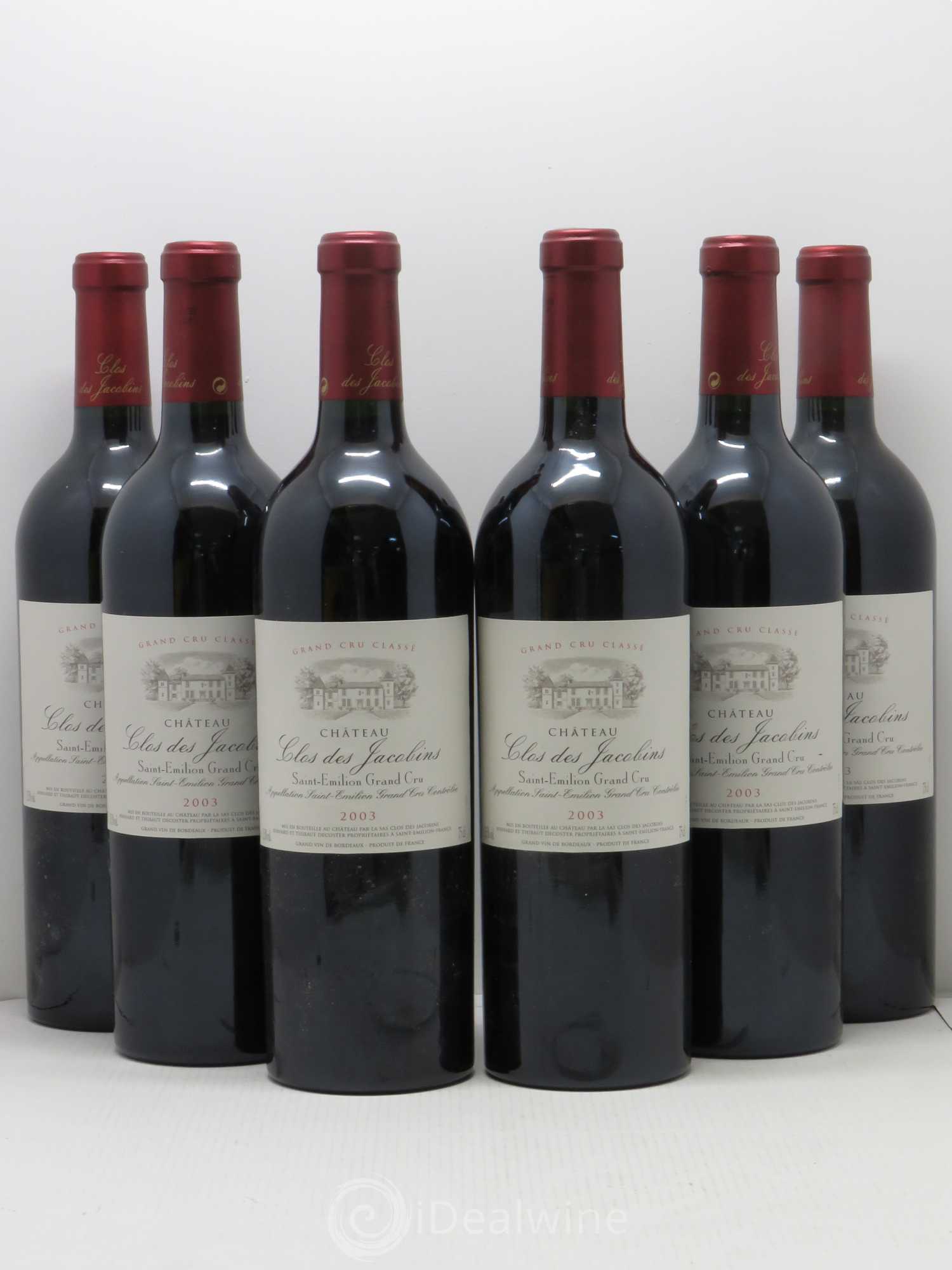 Château Clos des Jacobins Grand Cru Classé 2003 - Lot de 6 bouteilles - 0