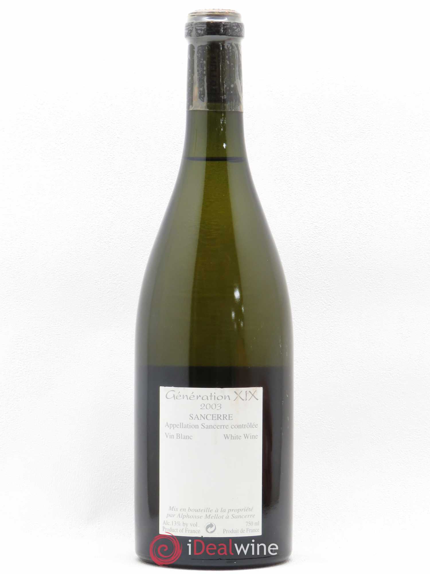 Sancerre Génération XIX Alphonse Mellot 2003 - Lot de 1 bouteille - 1