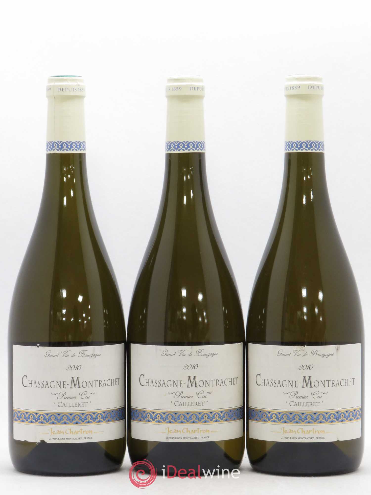 Chassagne-Montrachet 1er Cru Cailleret Jean Chartron 2010 - Lot de 3 bouteilles - 0