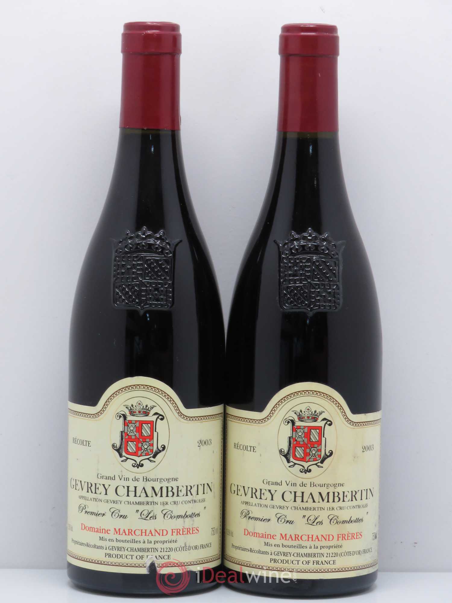 Gevrey-Chambertin 1er Cru Les Combottes Domaine Marchand 2003 - Lot de 5 bouteilles - 2