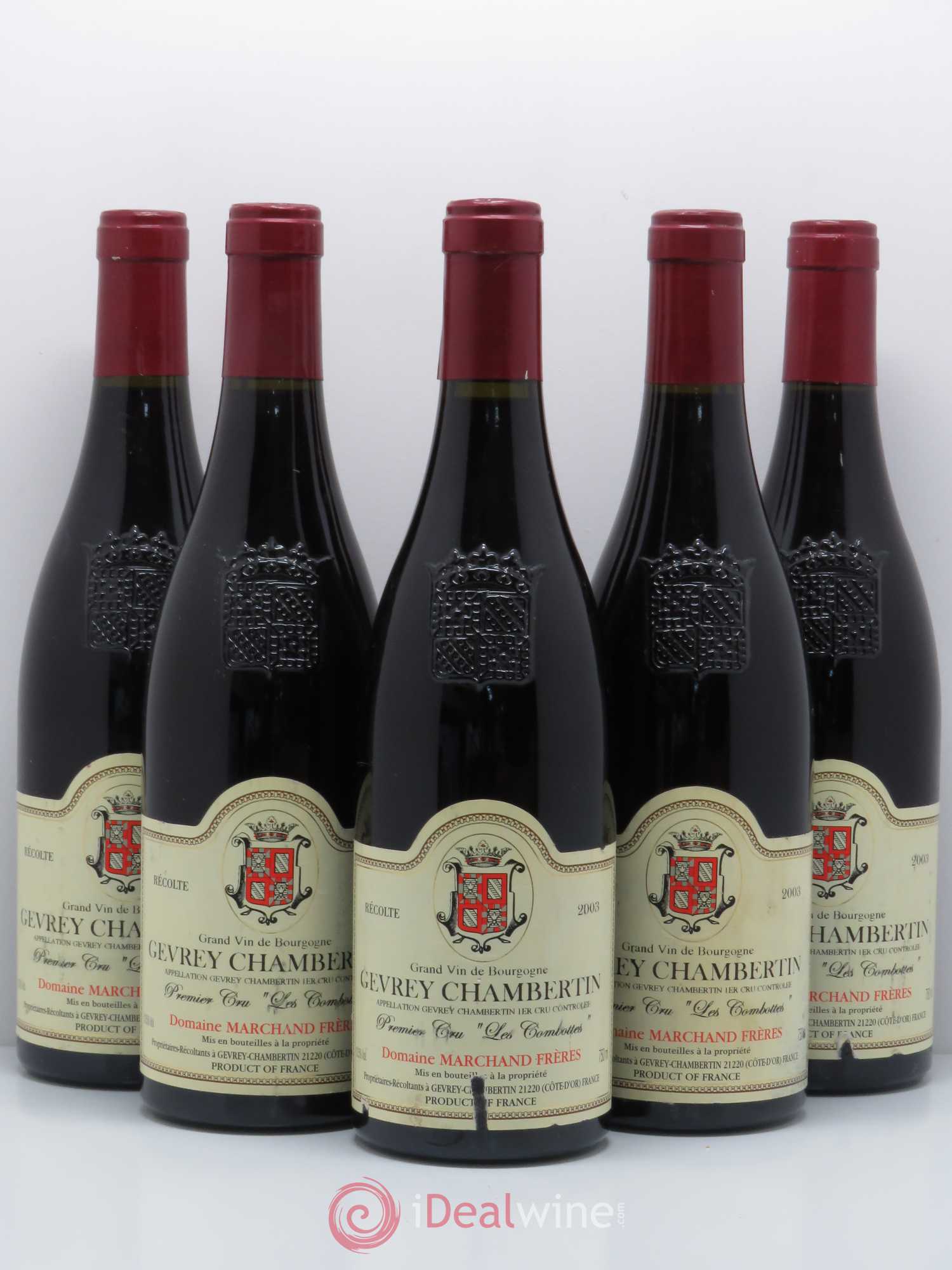 Gevrey-Chambertin 1er Cru Les Combottes Domaine Marchand 2003 - Lot de 5 bouteilles - 0