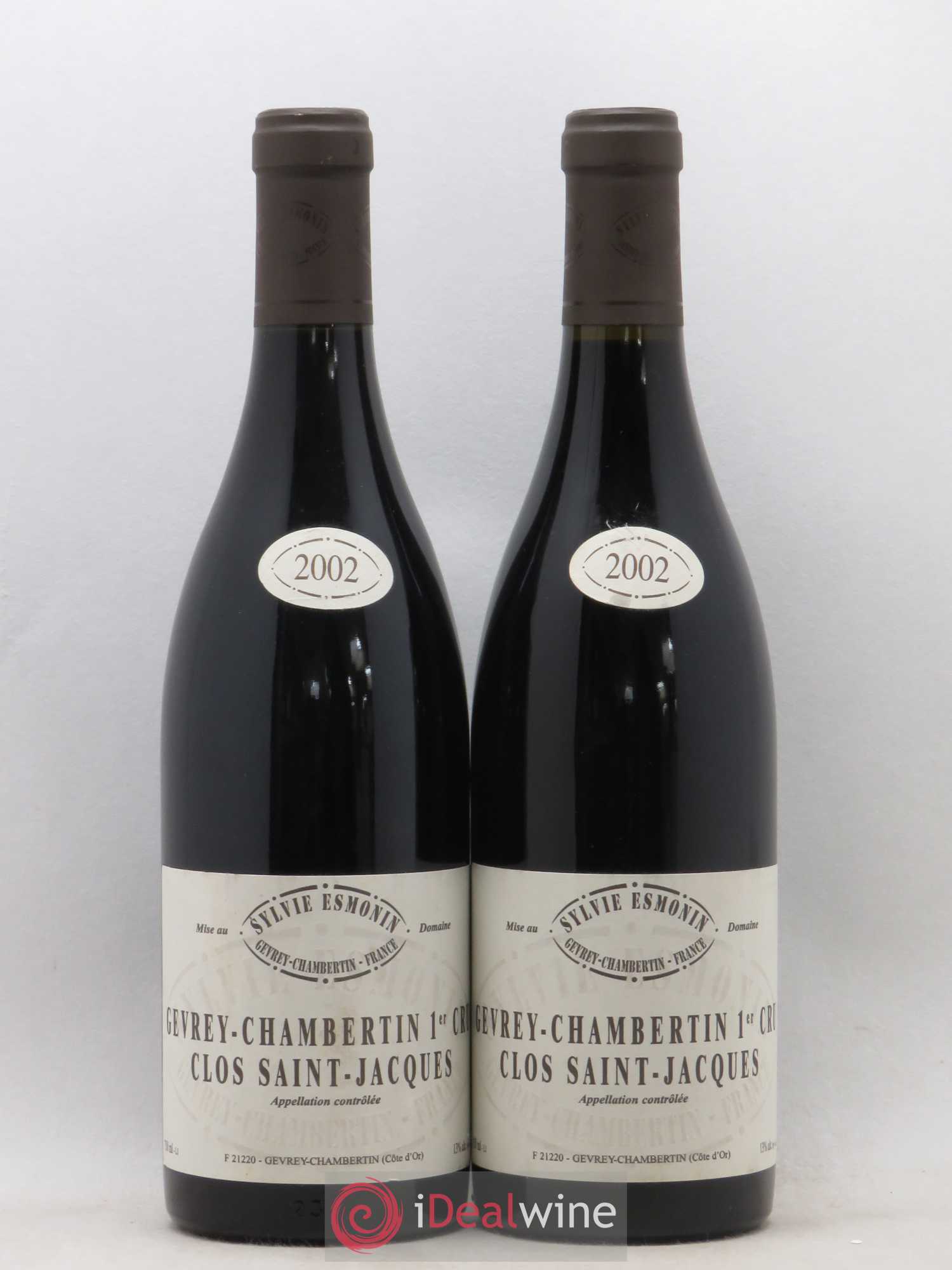 Gevrey-Chambertin 1er Cru Clos Saint Jacques Sylvie Esmonin 2002 - Lot de 2 bouteilles - 0
