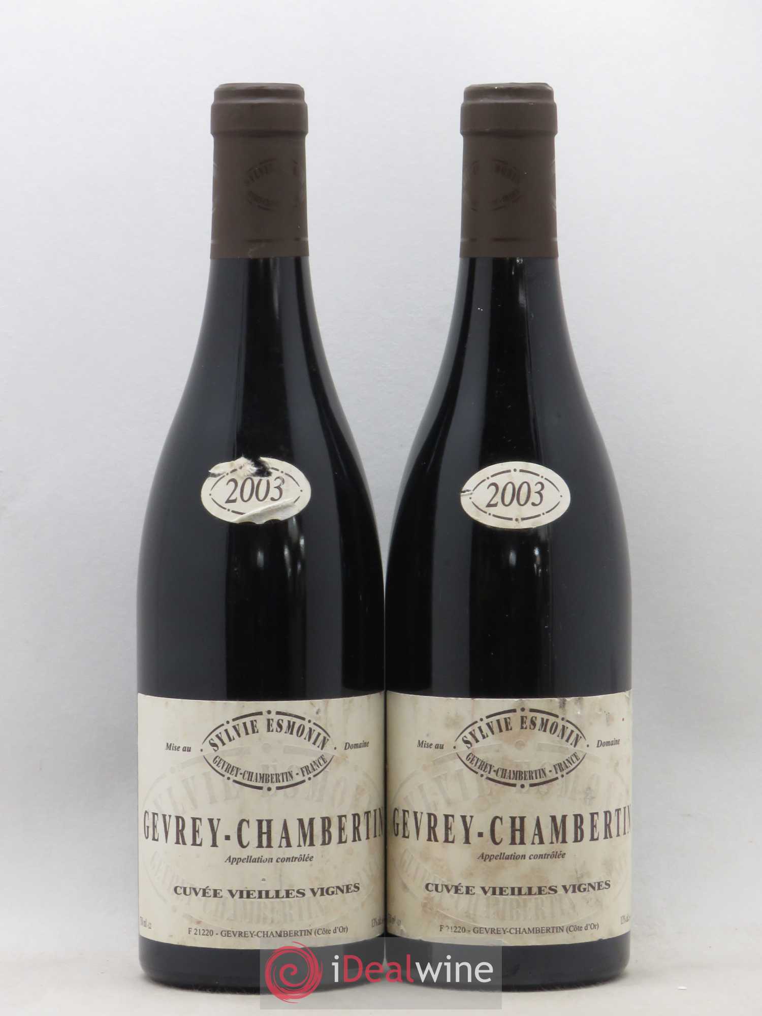 Gevrey-Chambertin Vieilles Vignes Sylvie Esmonin 2003 - Lot de 2 bouteilles - 0
