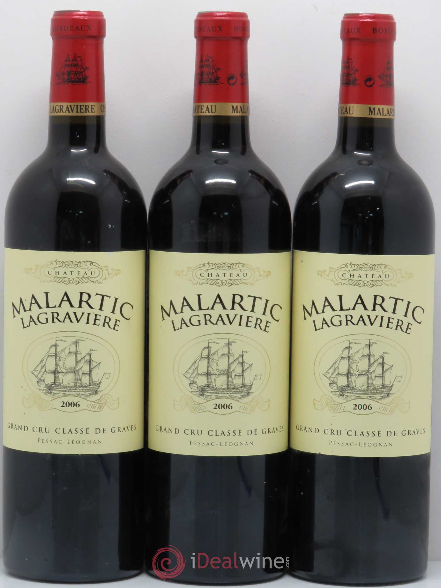 Château Malartic-Lagravière Cru Classé de Graves 2006 - Lot de 3 bouteilles - 0