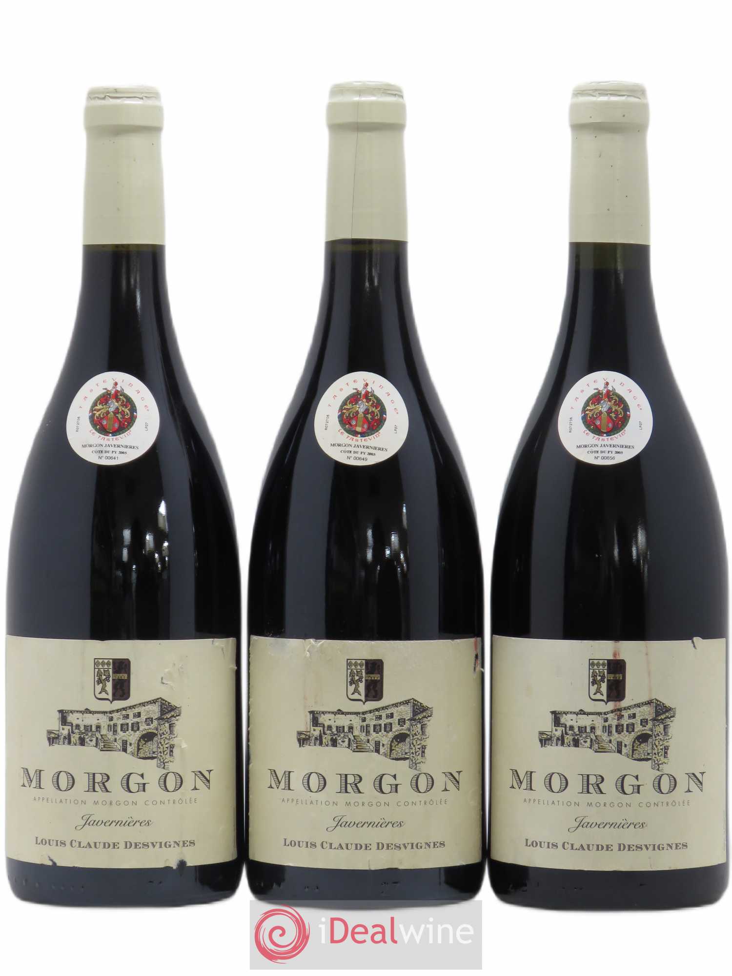Morgon Côte de Py Javernières Louis-Claude Desvignes 2005 - Lot de 3 bouteilles - 0