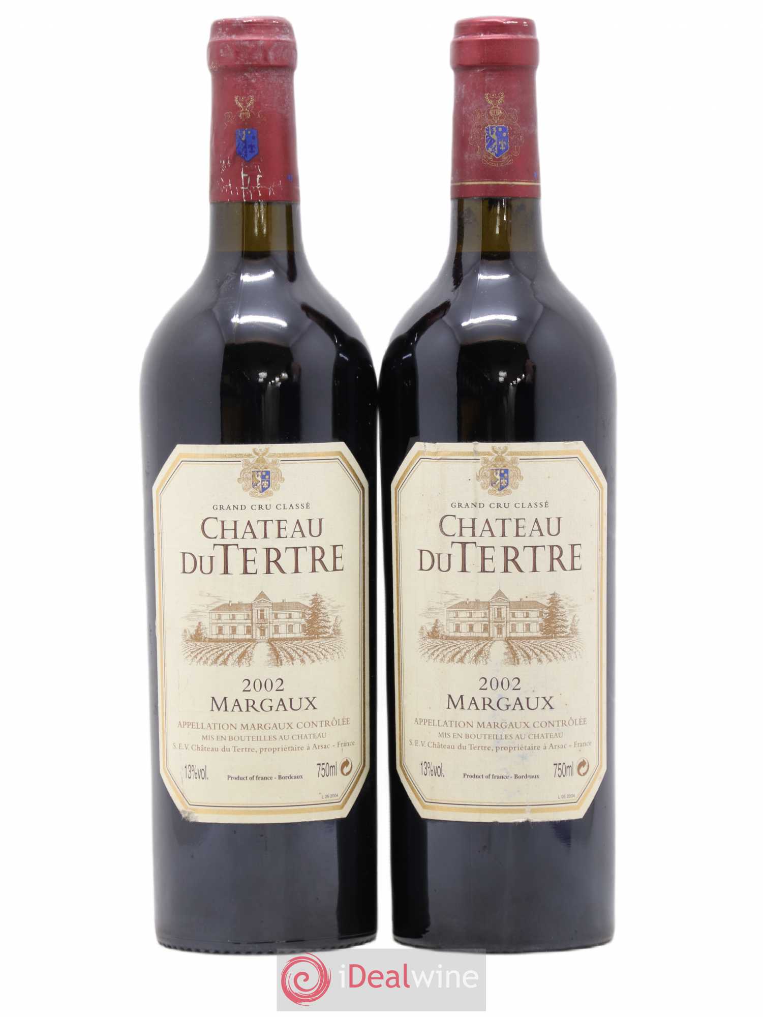Château du Tertre 5ème Grand Cru Classé 2002 - Lot de 2 bouteilles - 0