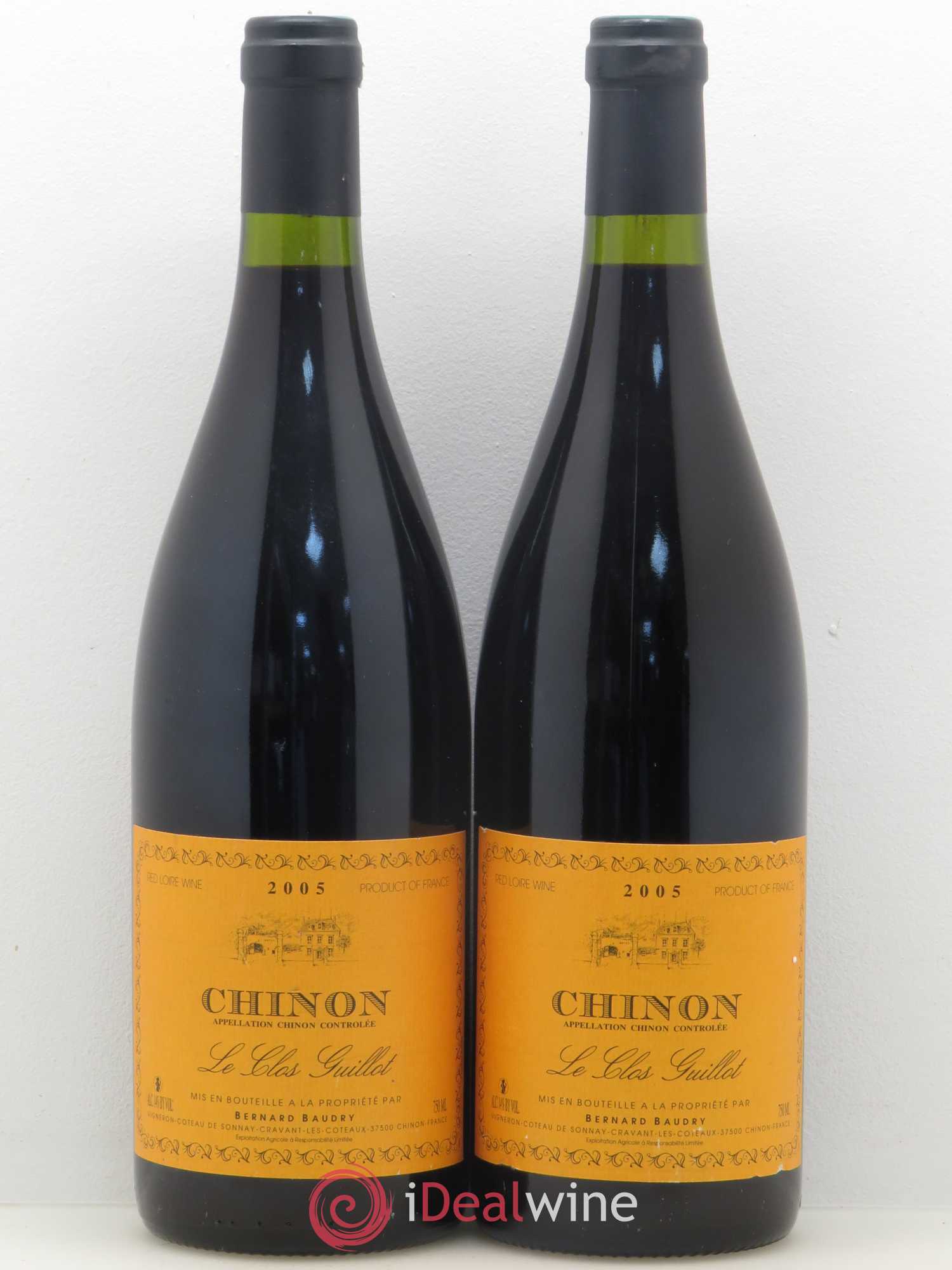 Chinon Le Clos Guillot Bernard Baudry 2005 - Lot de 2 bouteilles - 0