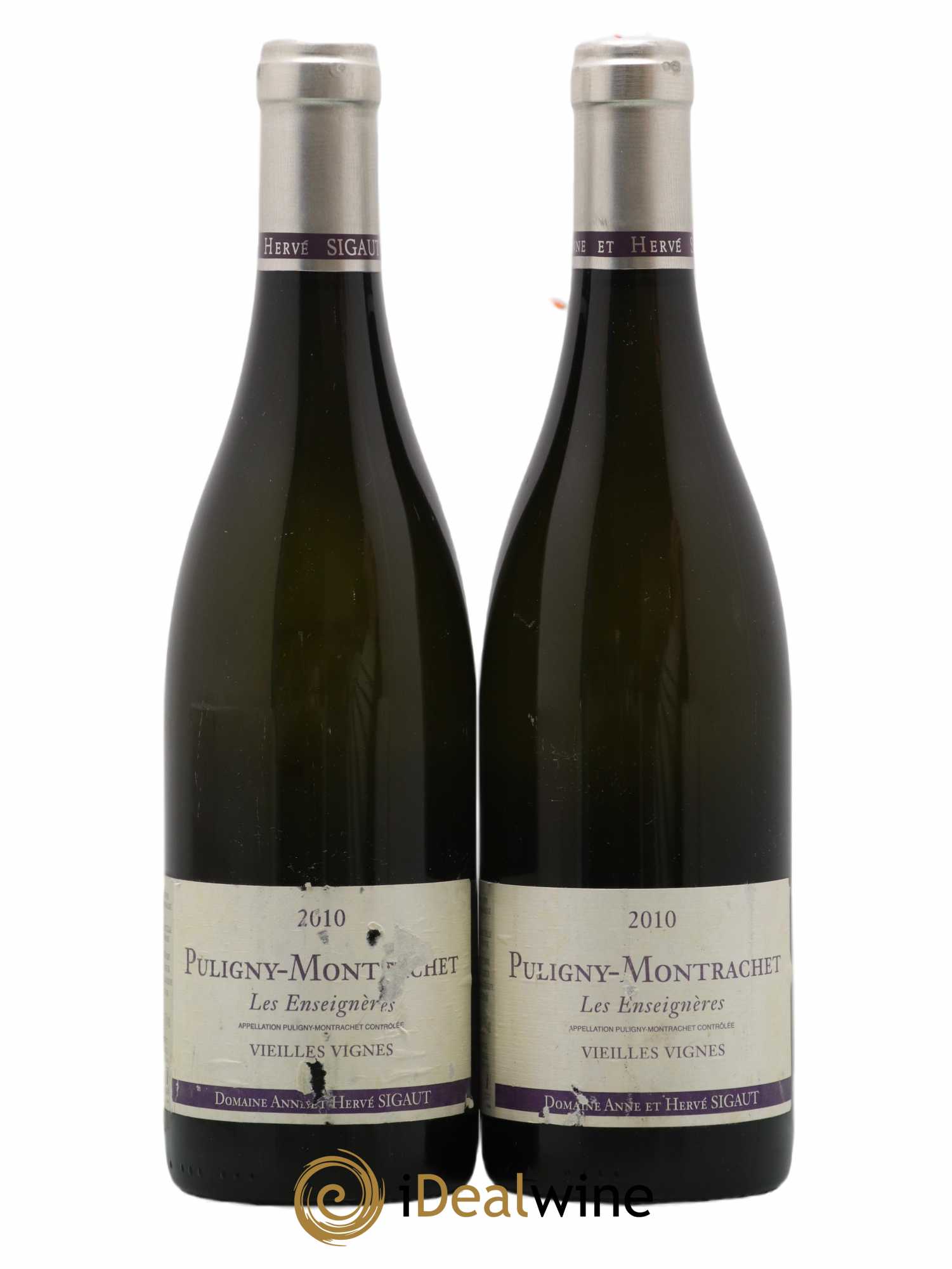 Puligny-Montrachet Les Enseigneres Vielles Vignes Anne et Hervé Sigaut (Domaine) (sans prix de réserve) 2010 - Lot de 2 bouteilles - 0