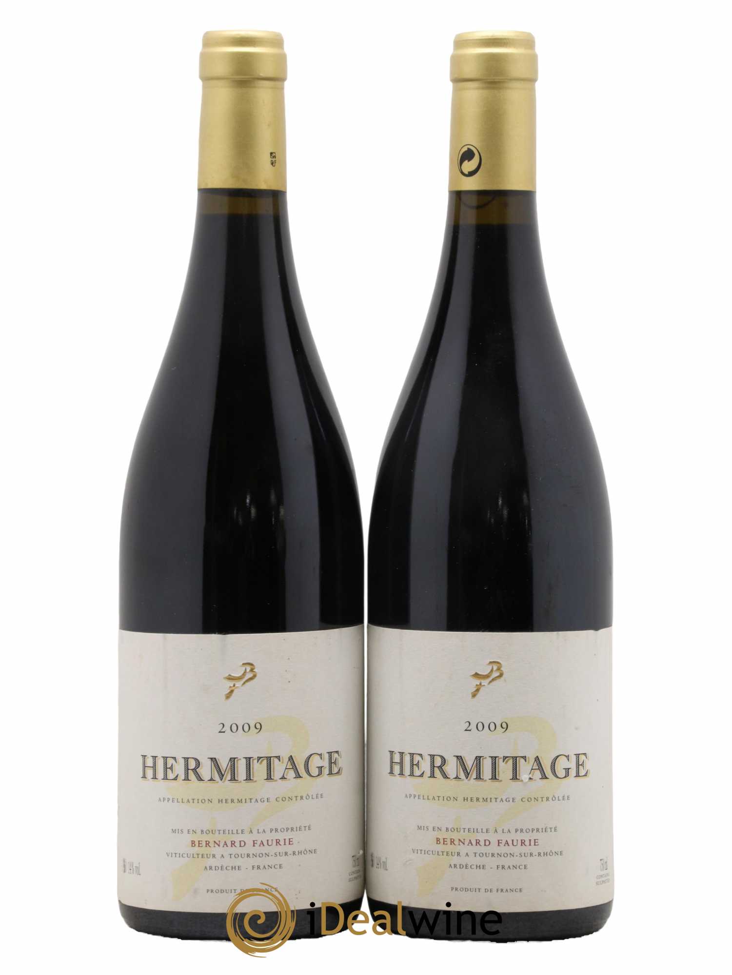 Hermitage Bessards Méal (capsule dorée) Bernard Faurie 2009 - Lot de 2 bouteilles - 0