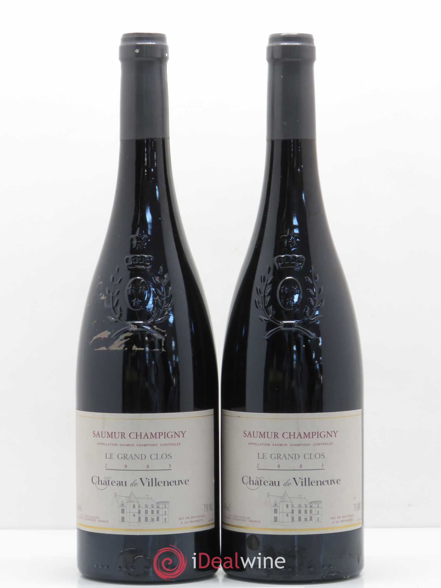 Saumur-Champigny Le Grand Clos Château de Villeneuve 2003 - Lot de 2 bouteilles - 0
