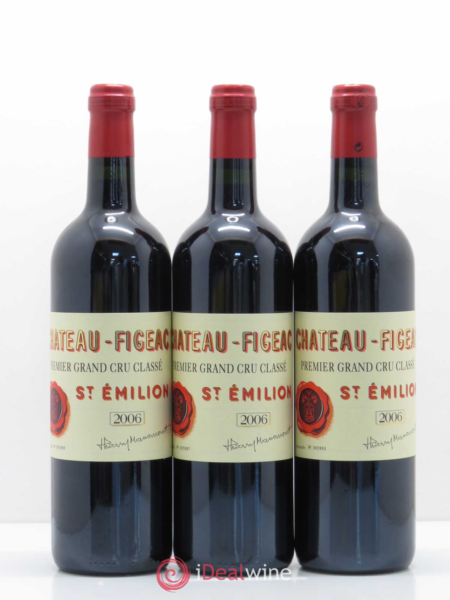 Château Figeac 1er Grand Cru Classé A 2006 - Lot de 3 bouteilles - 0