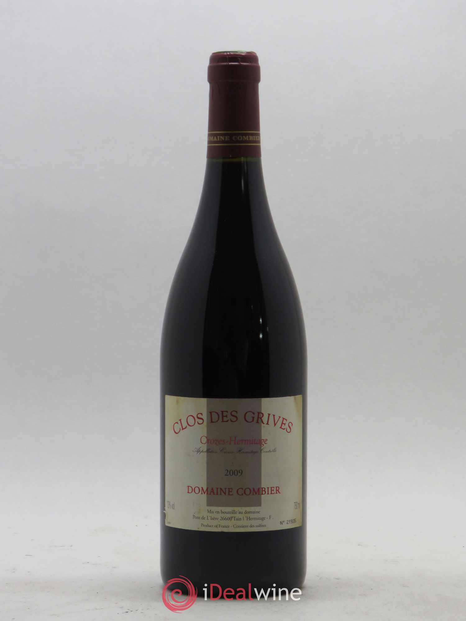 Crozes-Hermitage Clos des Grives Combier 2009 - Lot de 1 bouteille - 0
