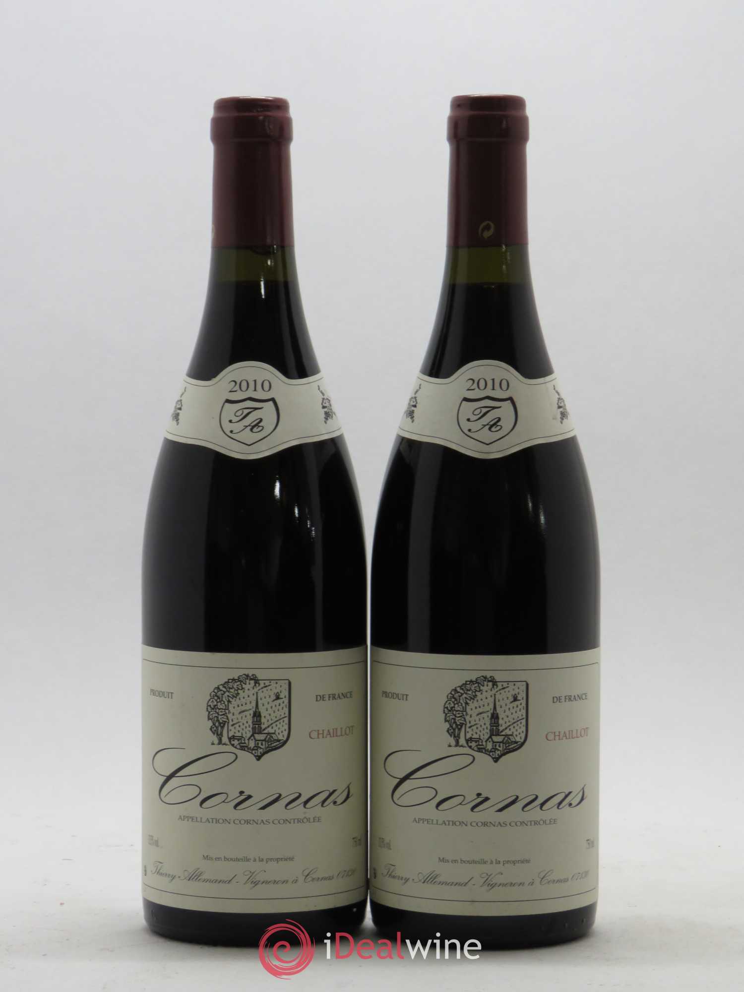 Cornas Chaillot Thierry Allemand 2010 - Lot de 2 bouteilles - 0