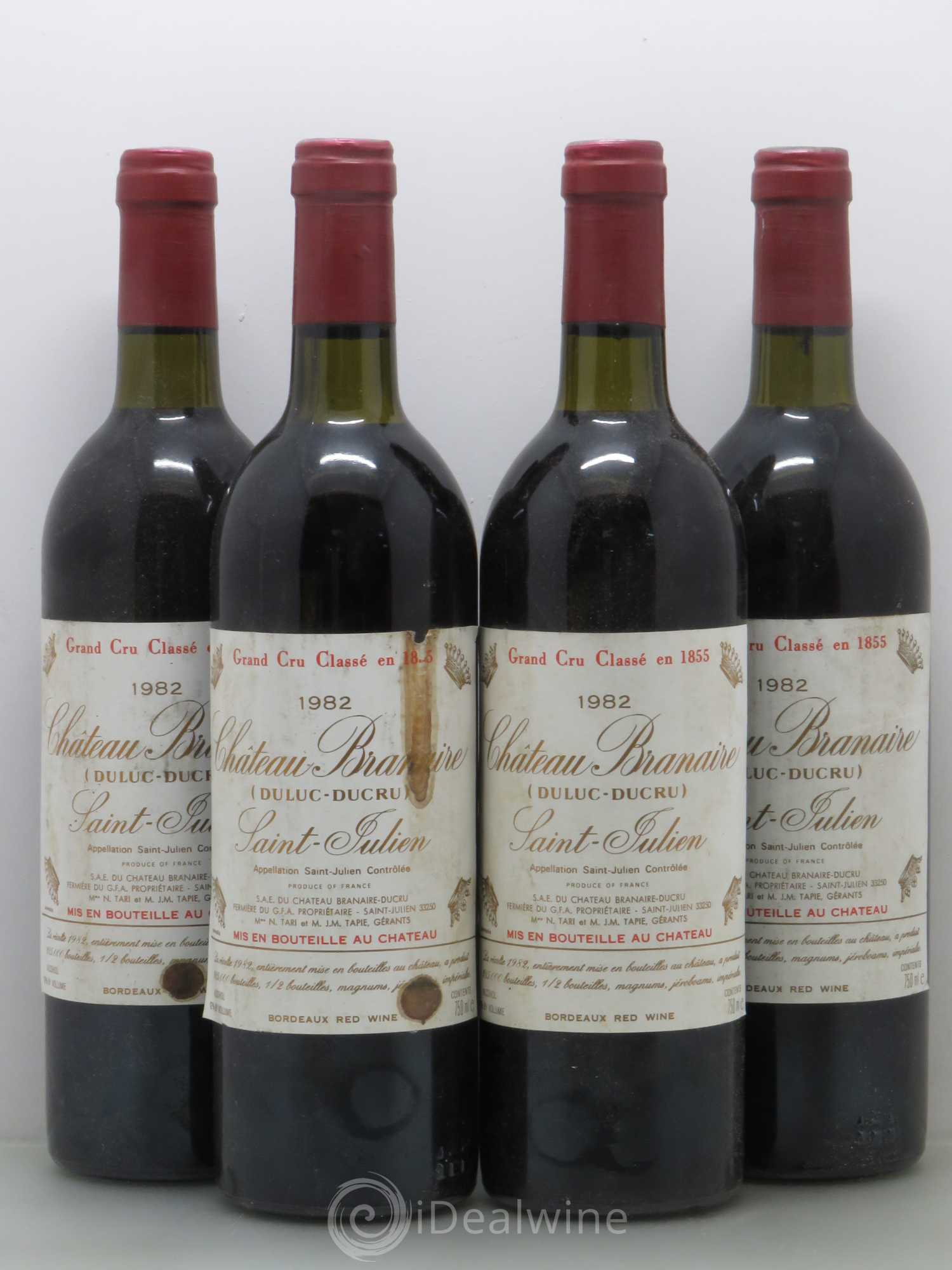 Château Branaire Ducru 4ème Grand Cru Classé 1982 - Lotto di 4 bottiglie - 0
