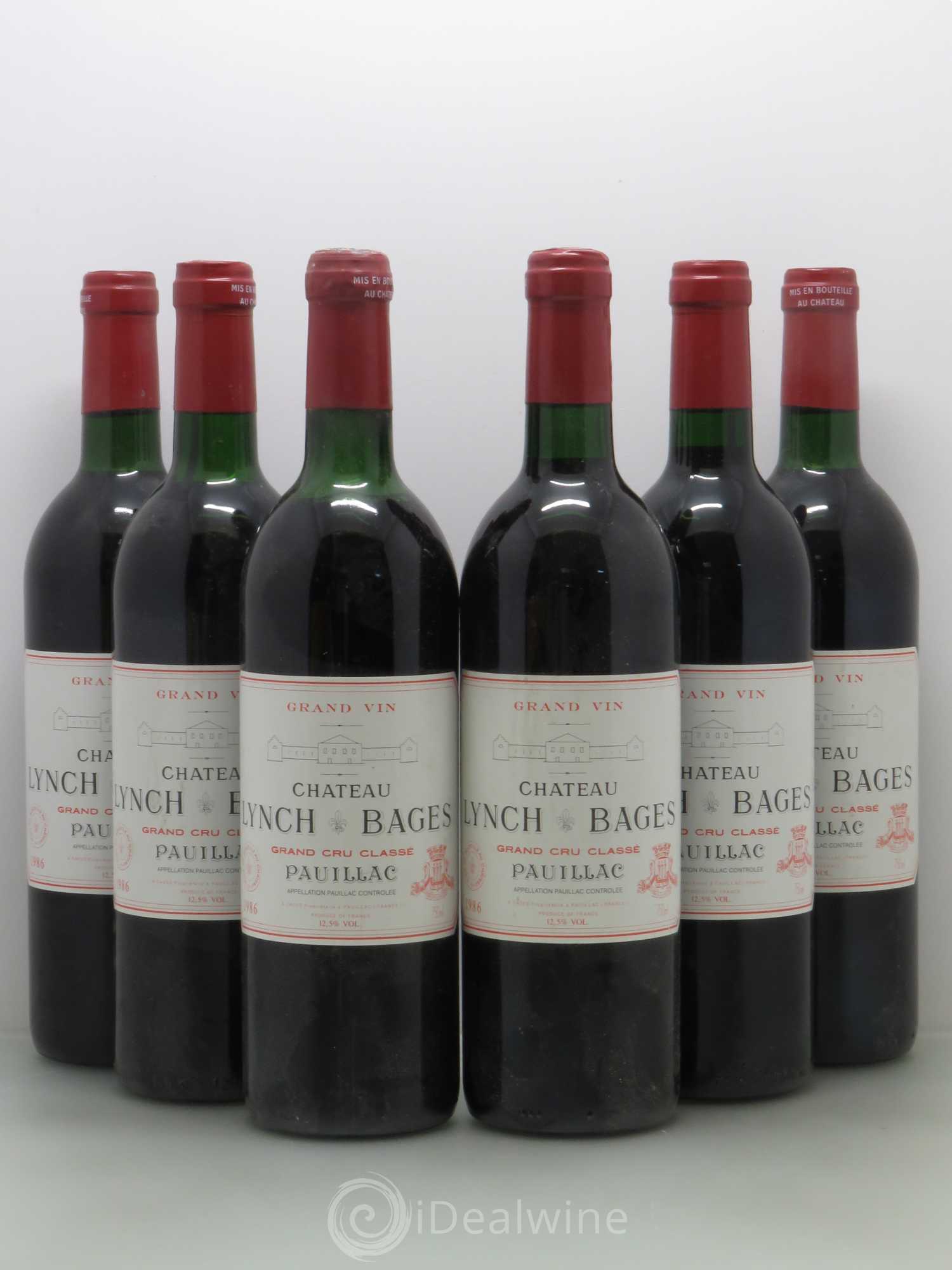 Château Lynch Bages 5ème Grand Cru Classé 1986 - Lot de 6 bouteilles - 0