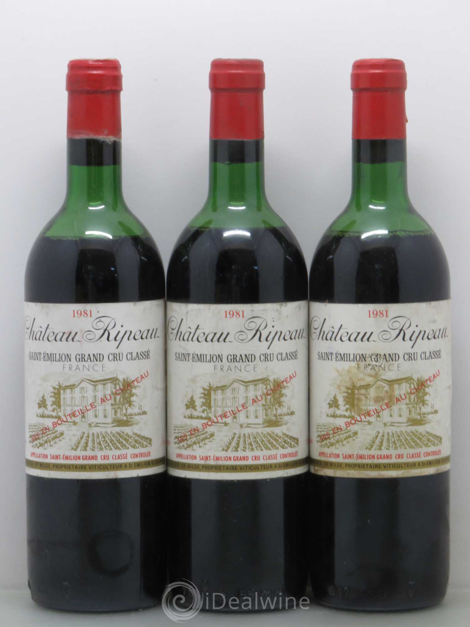 Château Ripeau Grand Cru Classé 1981 - Lot de 3 bouteilles - 0