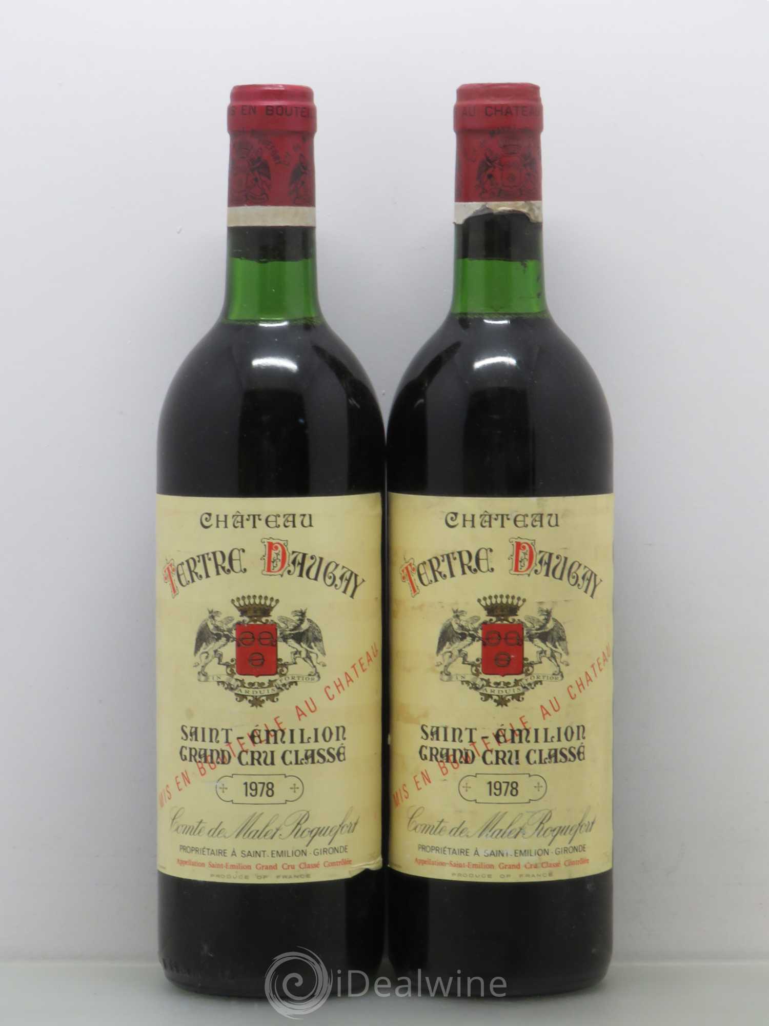 Château Tertre Daugay Grand Cru Classé 1978 - Lot de 2 bouteilles - 0