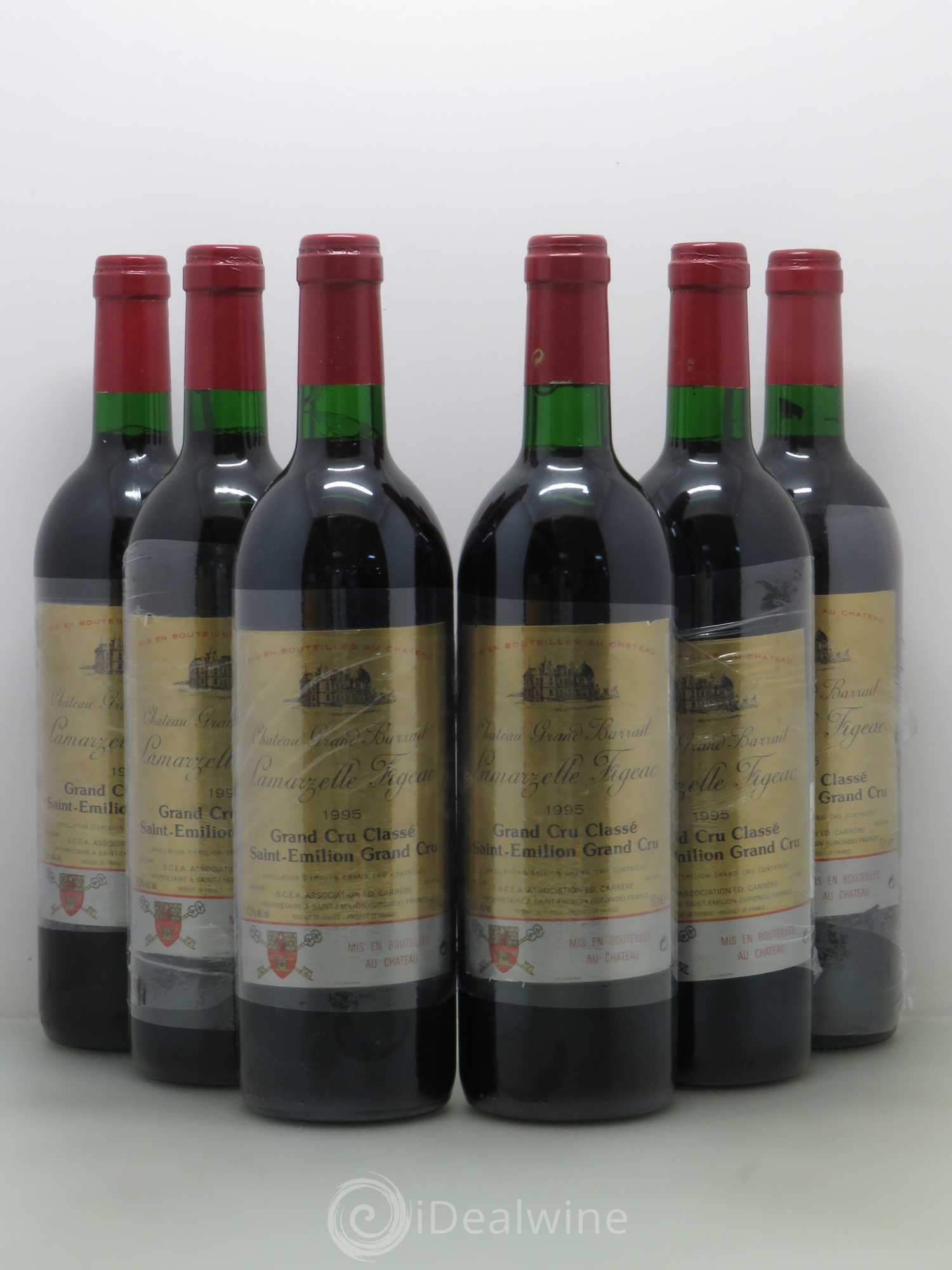 Château Grand Barrail Lamarzelle Figeac Grand Cru Classé 1995 - Lot de 6 bouteilles - 0