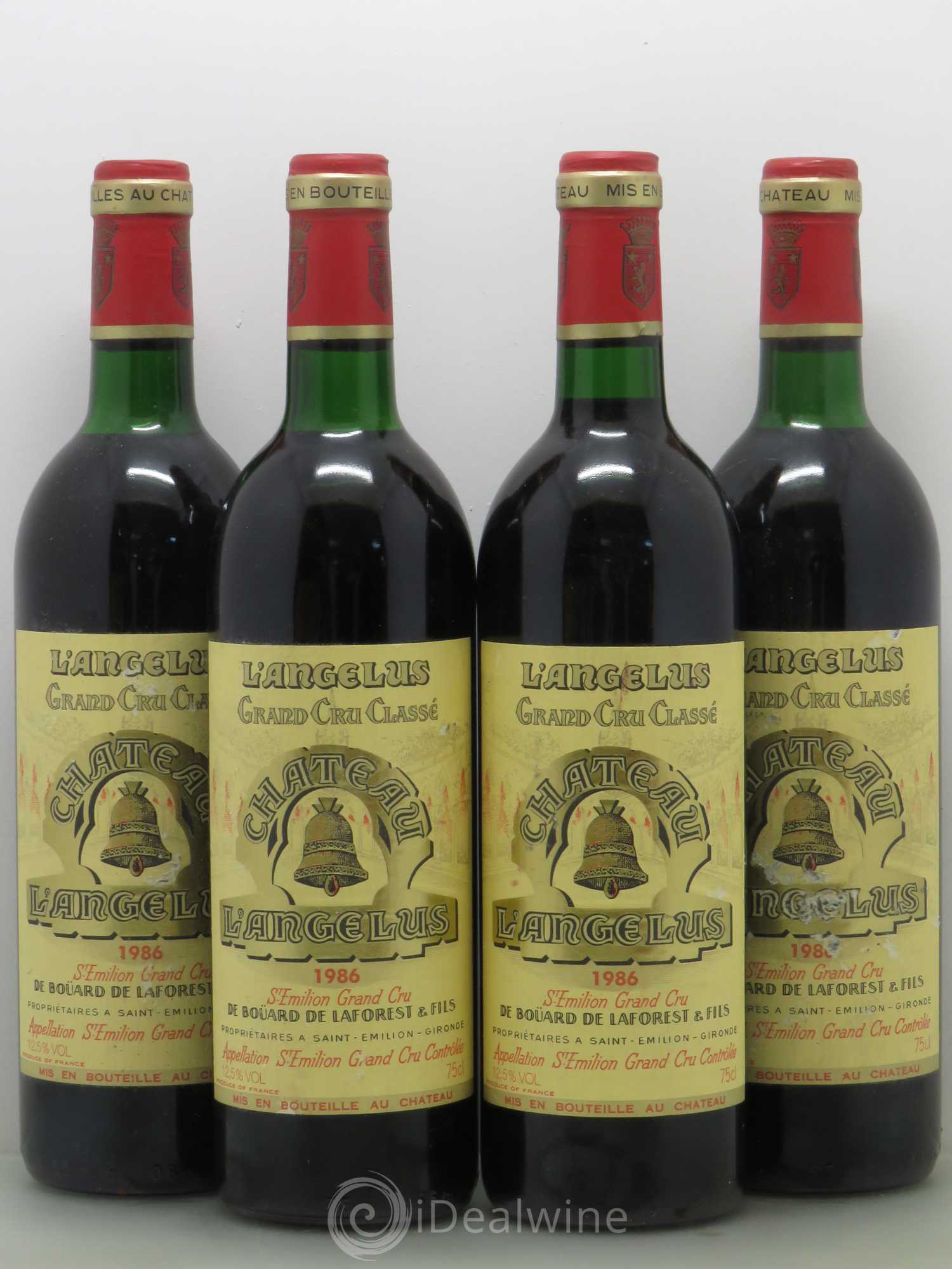 Château Angélus 1er Grand Cru Classé A 1986 - Lot de 4 bouteilles - 0