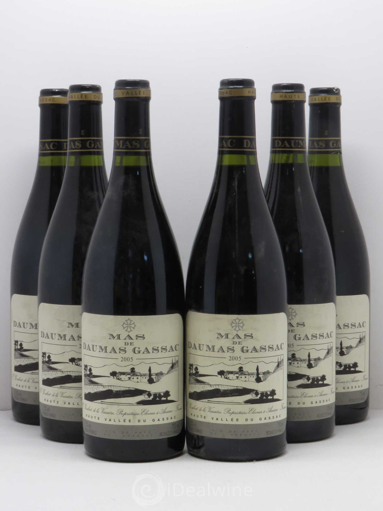 Saint-Guilhem-le-Désert - Cité d'Aniane Mas Daumas Gassac Famille Guibert de La Vaissière (sans prix de réserve) 2005 - Lot de 6 bouteilles - 0