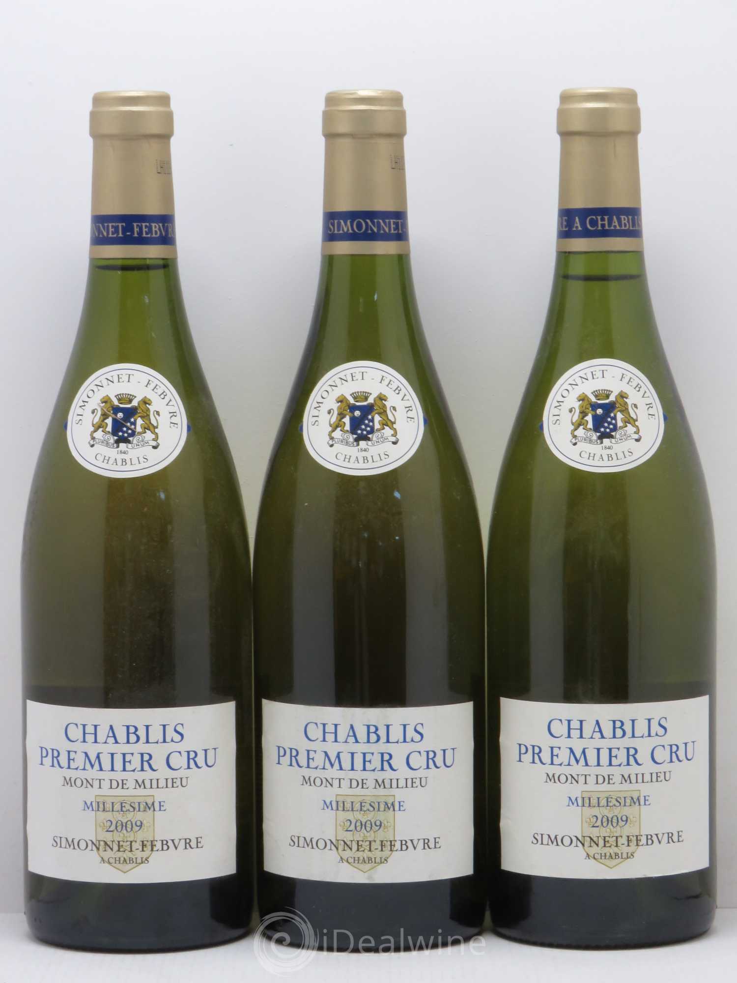 Chablis 1er Cru Mont de Milieu Simonnet-Febvre 2009 - Posten von 6 Flaschen - 2