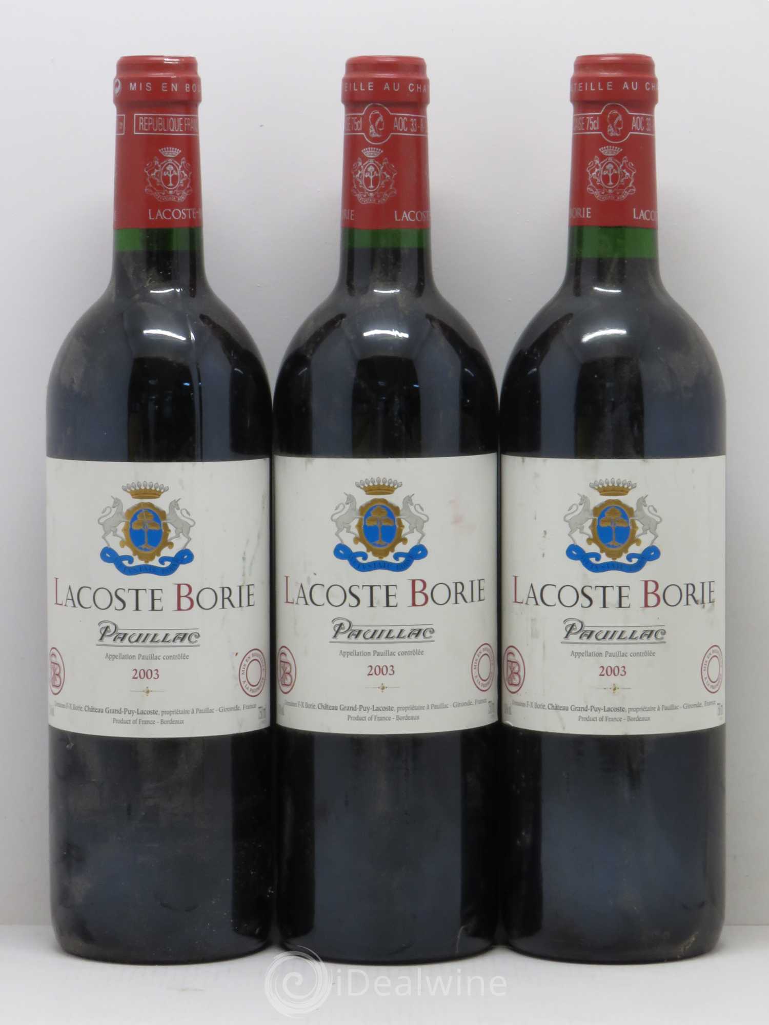 Lacoste Borie 2003 - Lot de 6 bouteilles - 1