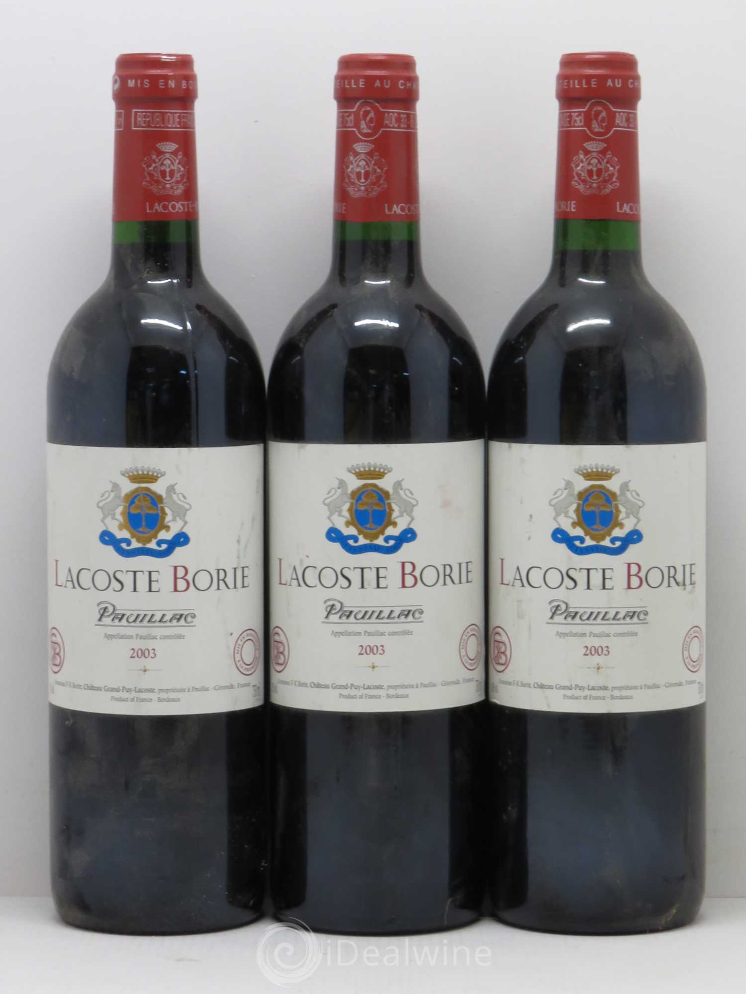 Lacoste Borie 2003 - Lot de 6 bouteilles - 2