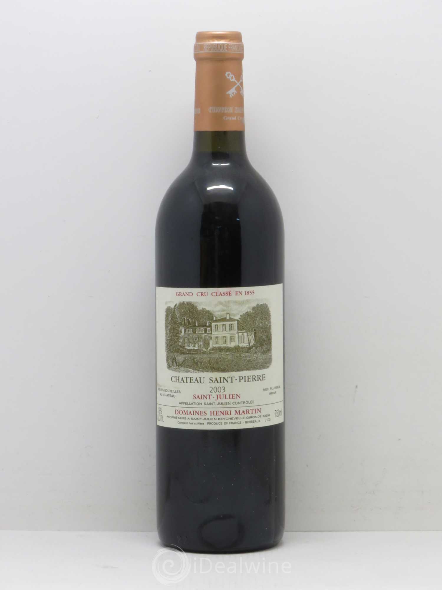 Château Saint-Pierre 4ème Grand Cru Classé 2003 - Lot de 1 bouteille - 0