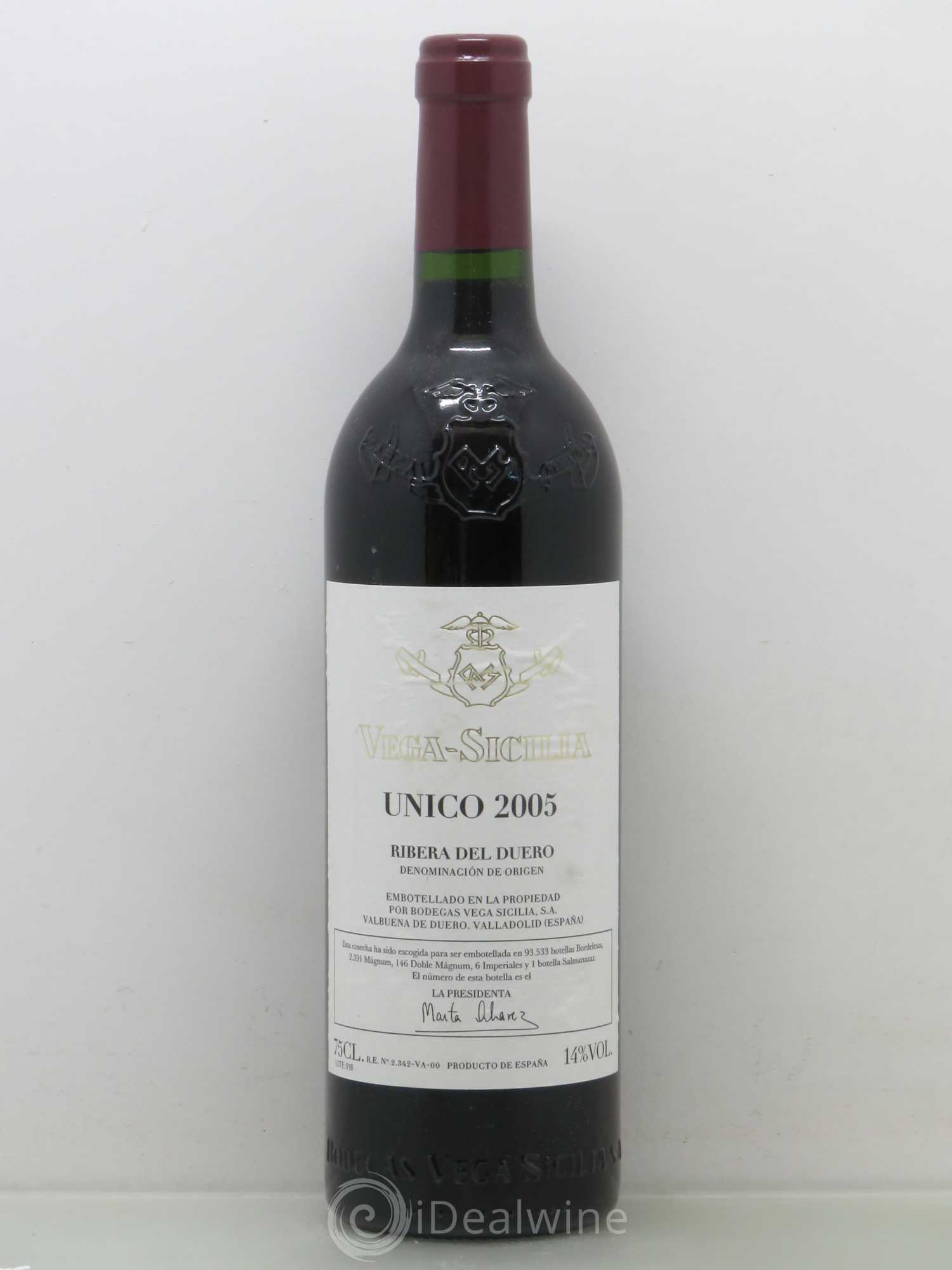 Ribera Del Duero DO Vega Sicilia Unico Famille Alvarez 2005 - Lot de 1 bouteille - 0