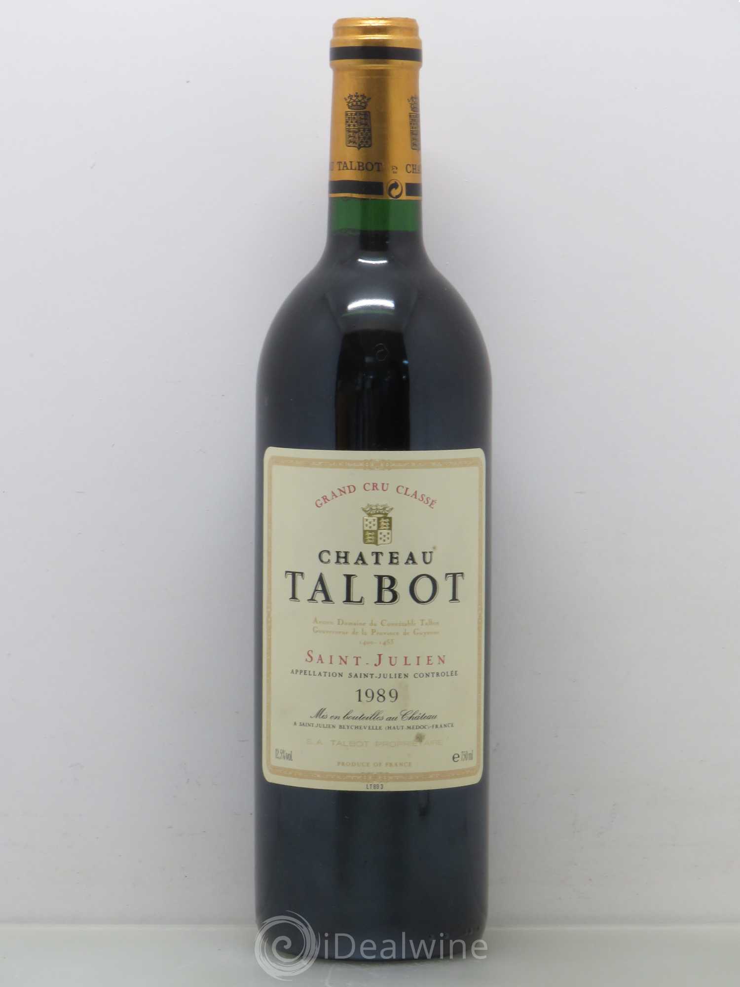 Château Talbot 4ème Grand Cru Classé 1989 - Lot de 1 bouteille - 0