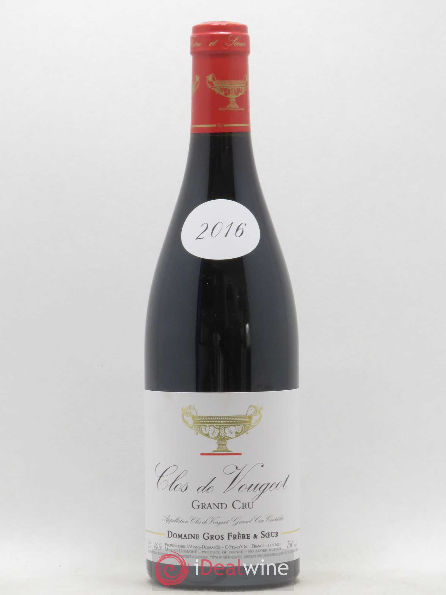 Clos de Vougeot Grand Cru Gros Frère & Soeur 2016 - Lot de 1 bouteille - 0