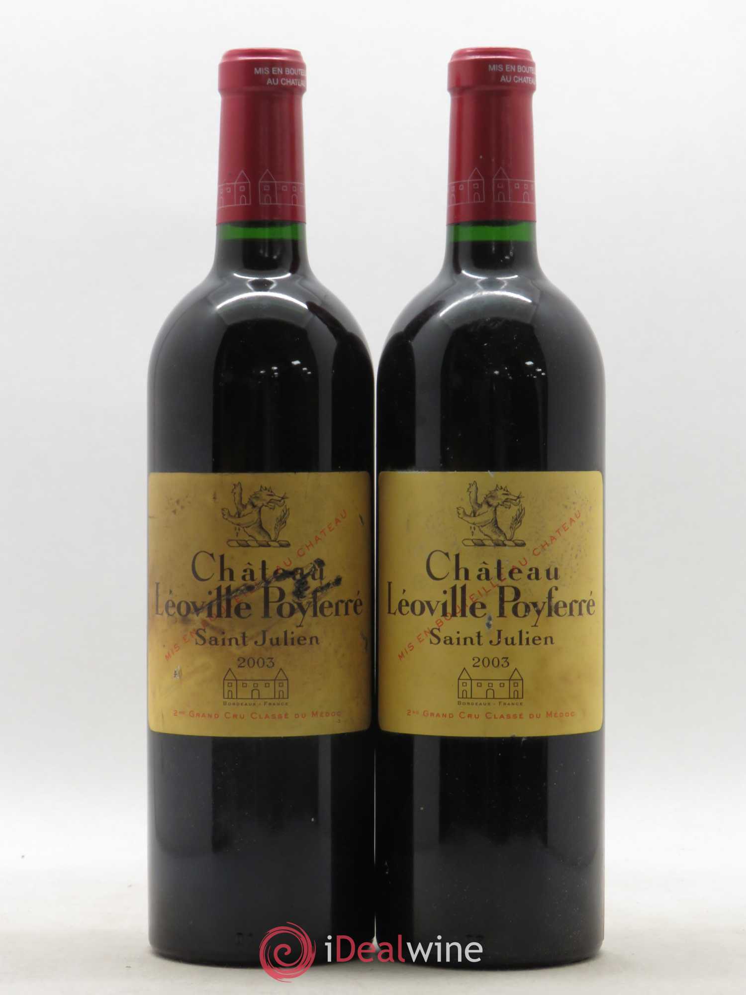 Château Léoville Poyferré 2ème Grand Cru Classé 2003 - Lot de 2 bouteilles - 0