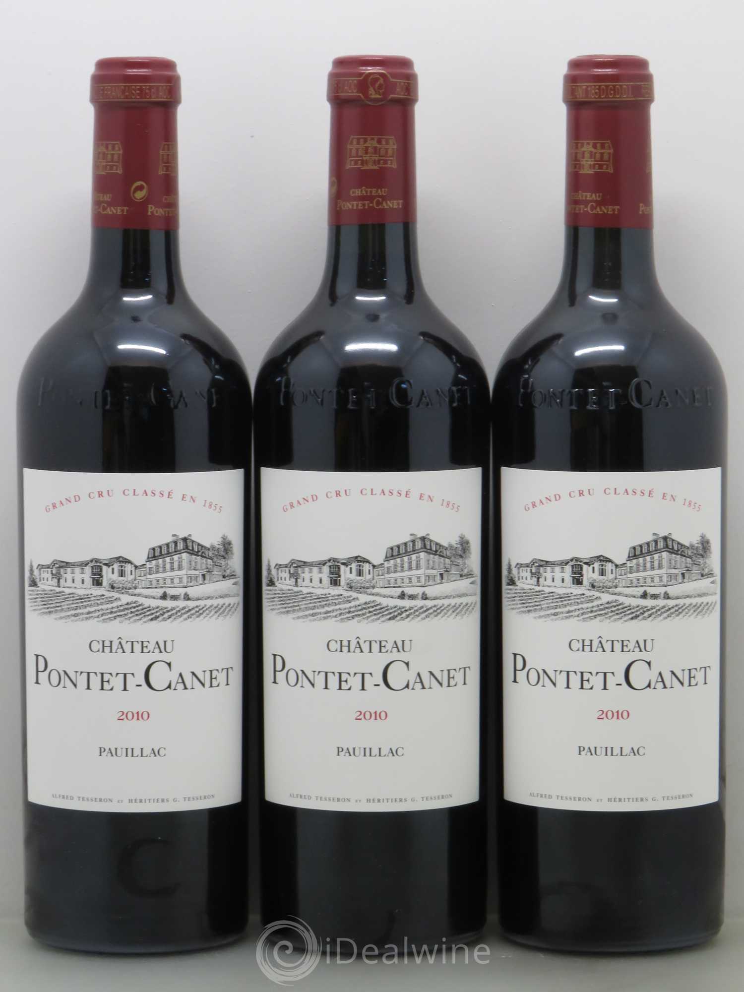 Château Pontet Canet 5ème Grand Cru Classé 2010 - Lot de 3 bouteilles - 0