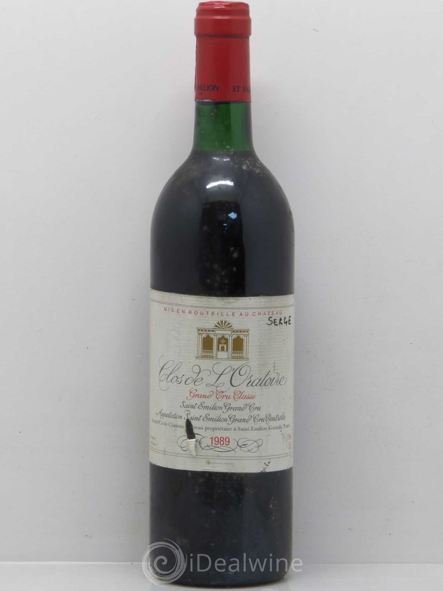 Clos de l'Oratoire Grand Cru Classé 1989 - Lot de 1 bouteille - 0