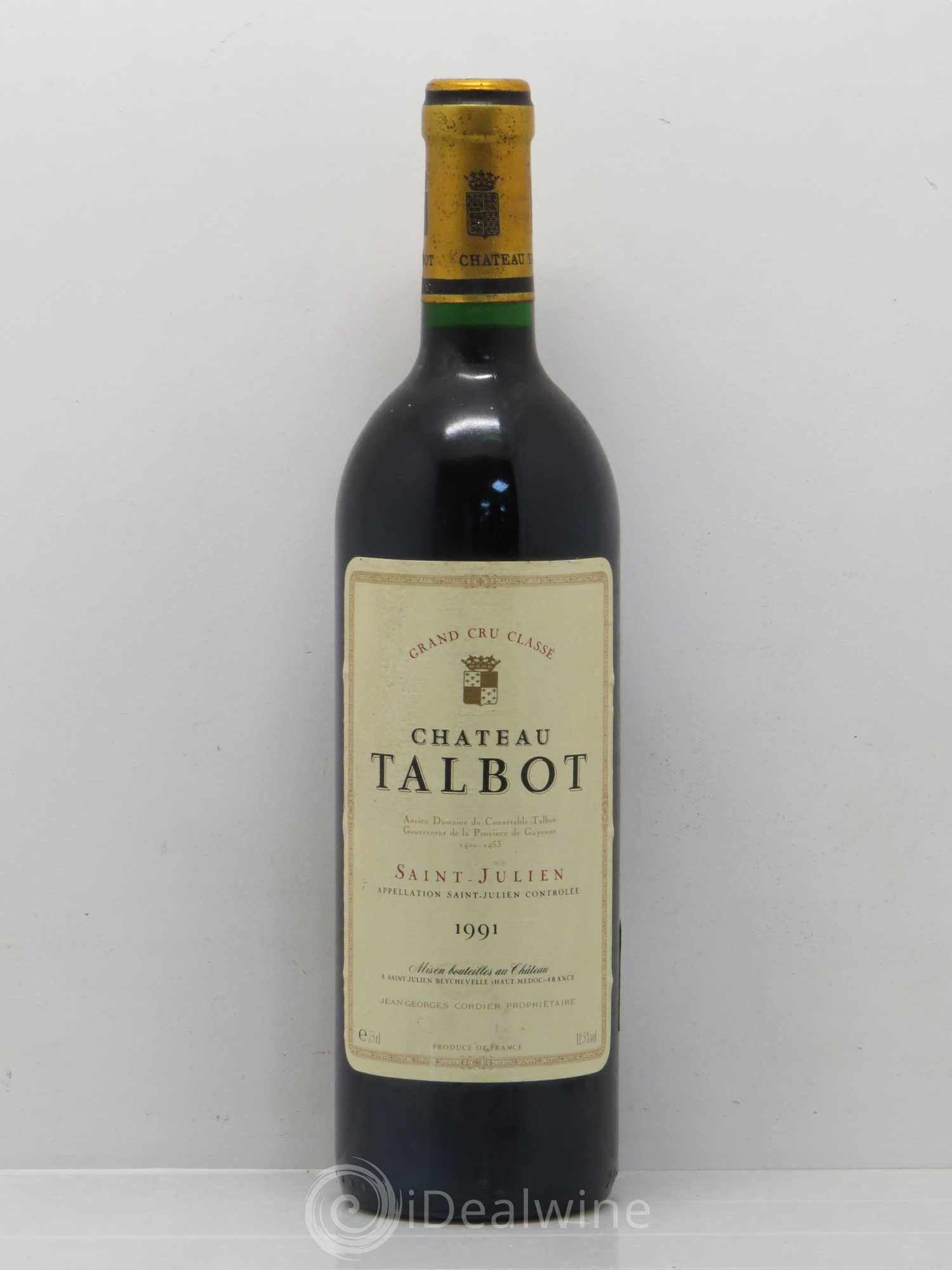 Château Talbot 4ème Grand Cru Classé 1991 - Lot de 1 bouteille - 0