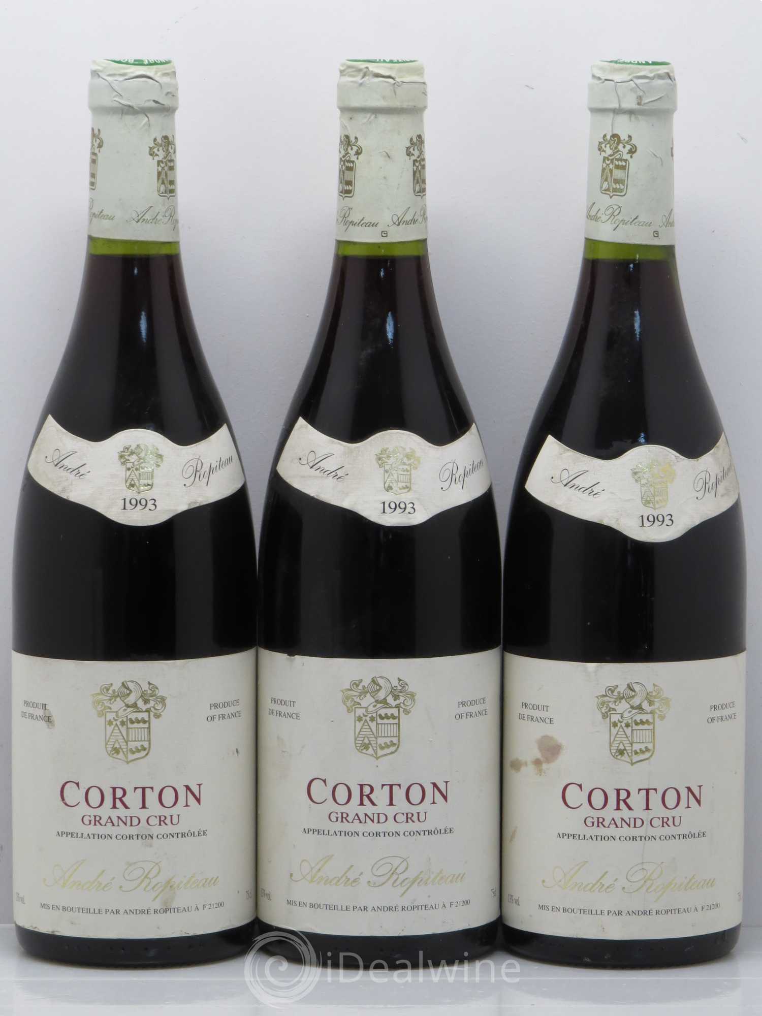 Corton Grand Cru André Ropiteau 1993 - Lot de 3 bouteilles - 0