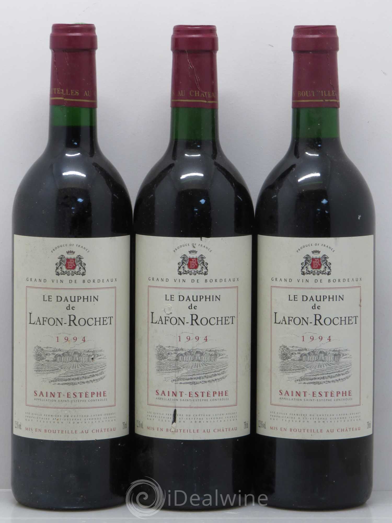 Saint-Estèphe Le Dauphin de Lafon-Rochet 1994 - Lot de 3 bouteilles - 0
