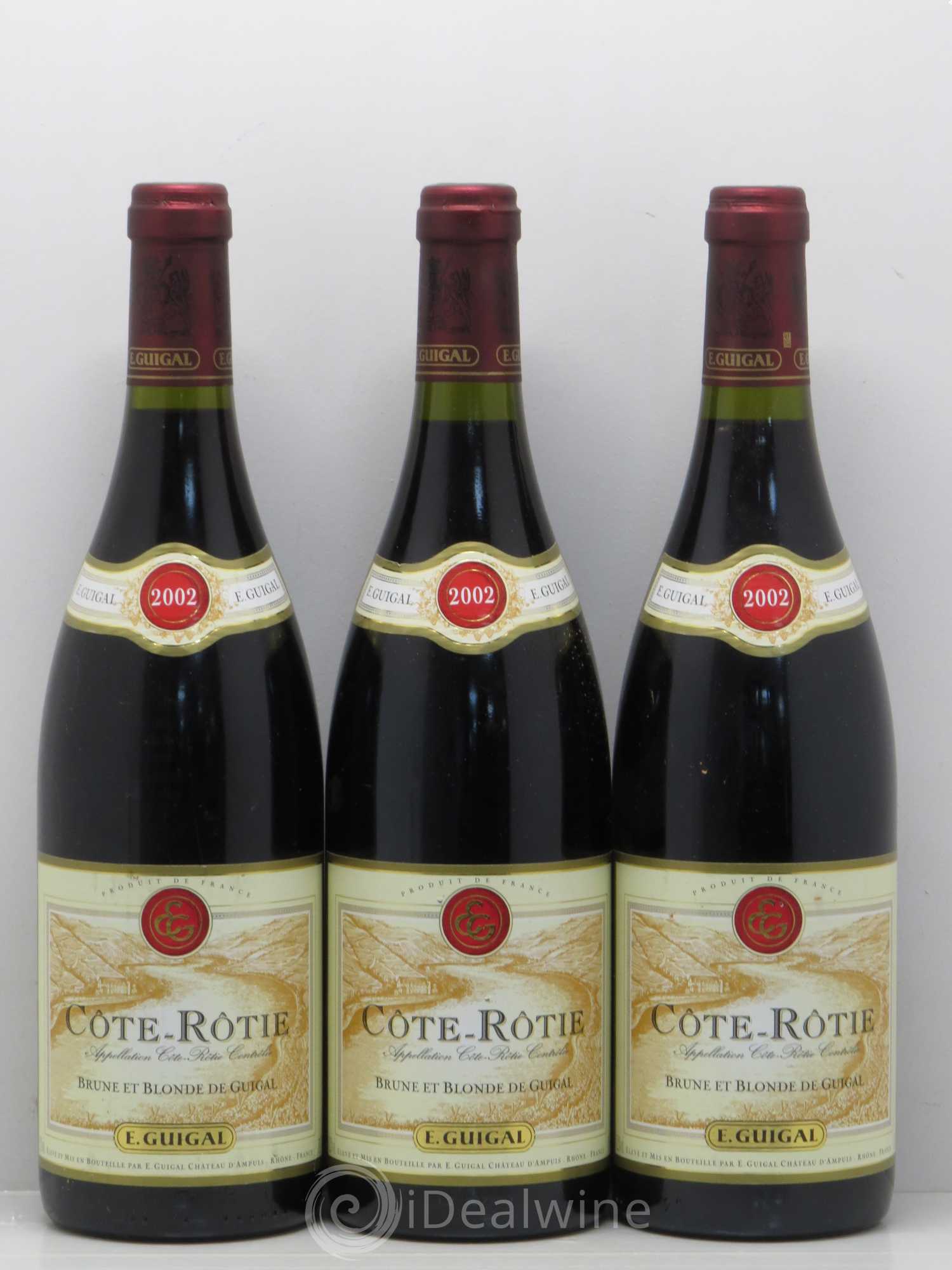 Côte-Rôtie Côtes Brune et Blonde Guigal 2002 - Lot de 3 bouteilles - 0