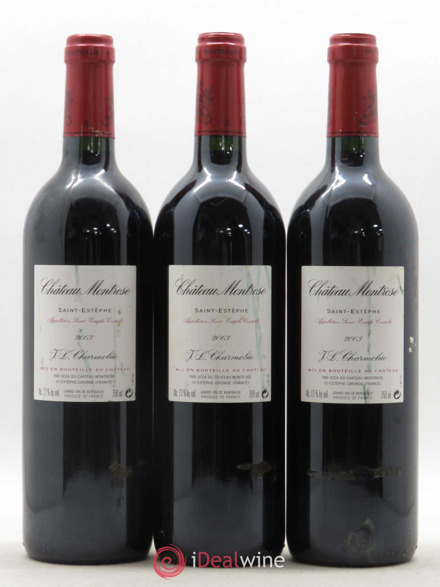 Château Montrose 2ème Grand Cru Classé 2003 - Lot de 3 bouteilles - 1
