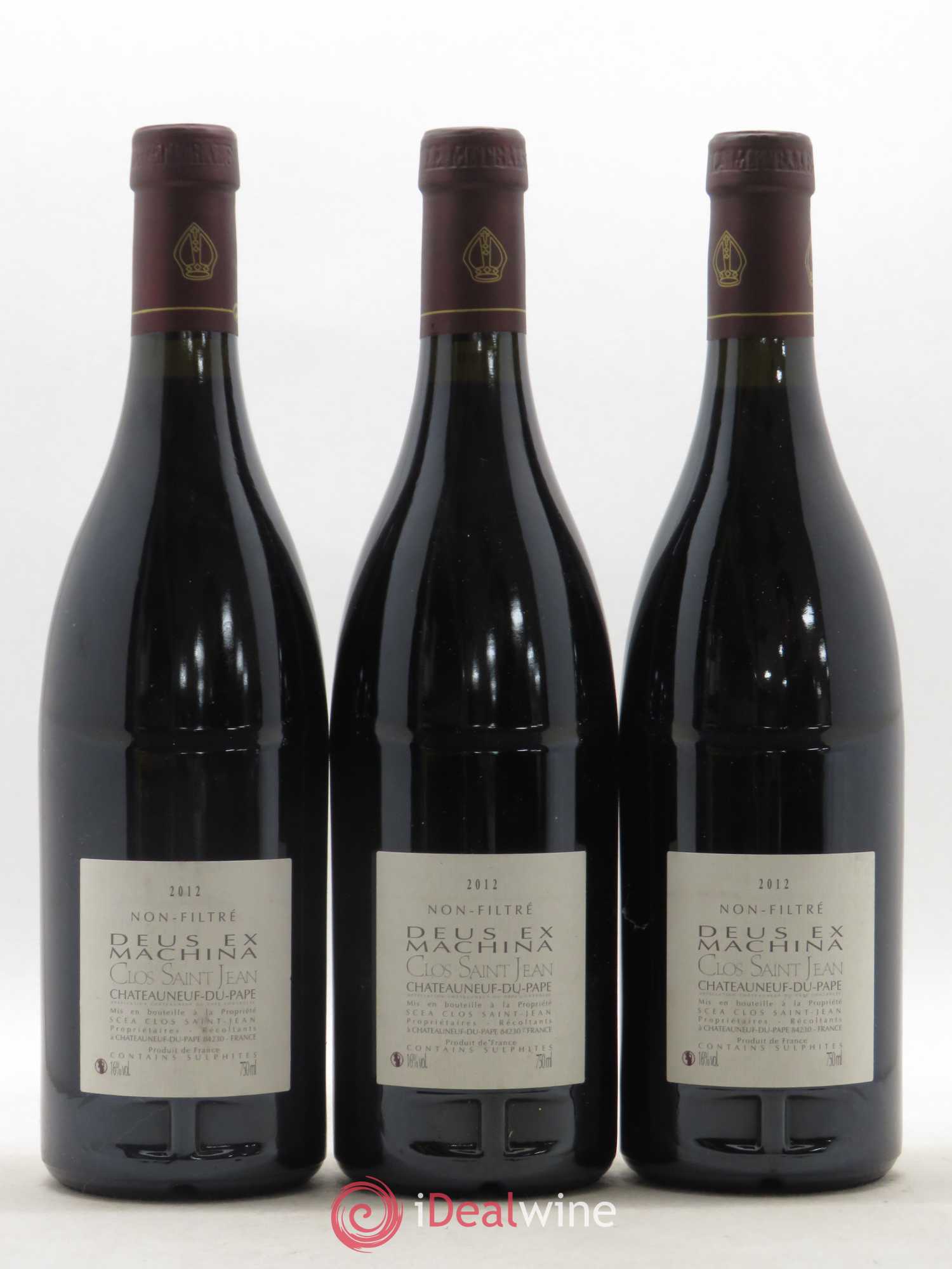 Châteauneuf-du-Pape Clos Saint-Jean Deus Ex Machina Pascal et Vincent Maurel 2012 - Lot de 3 bouteilles - 1