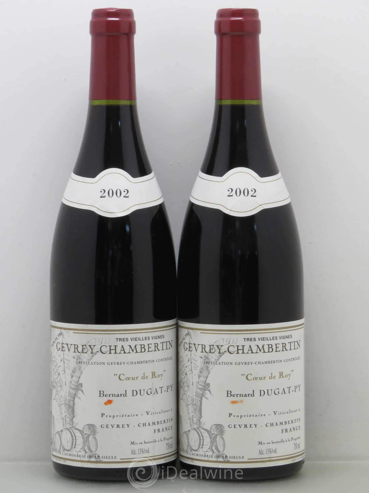 Gevrey-Chambertin Coeur de Roy Très Vieilles Vignes Dugat-Py 2002 - Lot de 2 bouteilles - 0