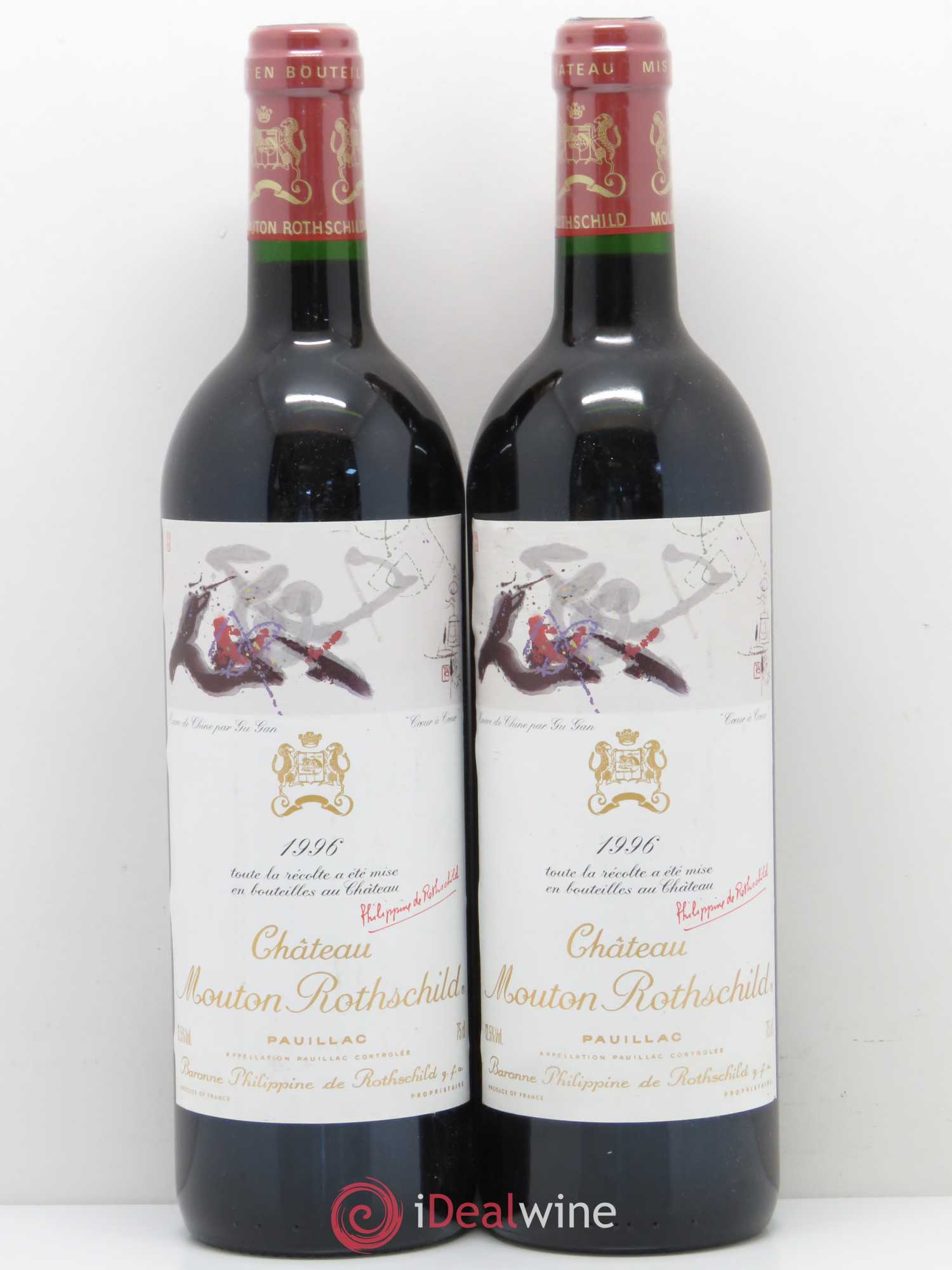 Château Mouton Rothschild 1er Grand Cru Classé 1996 - Lot de 2 bouteilles - 0