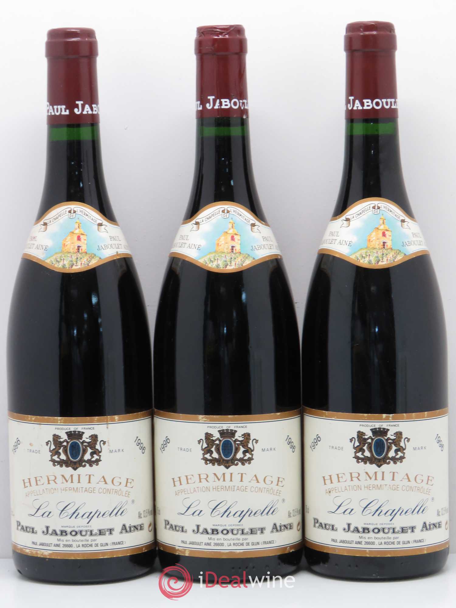 Hermitage La Chapelle Paul Jaboulet Ainé 1996 - Lot de 3 bouteilles - 0