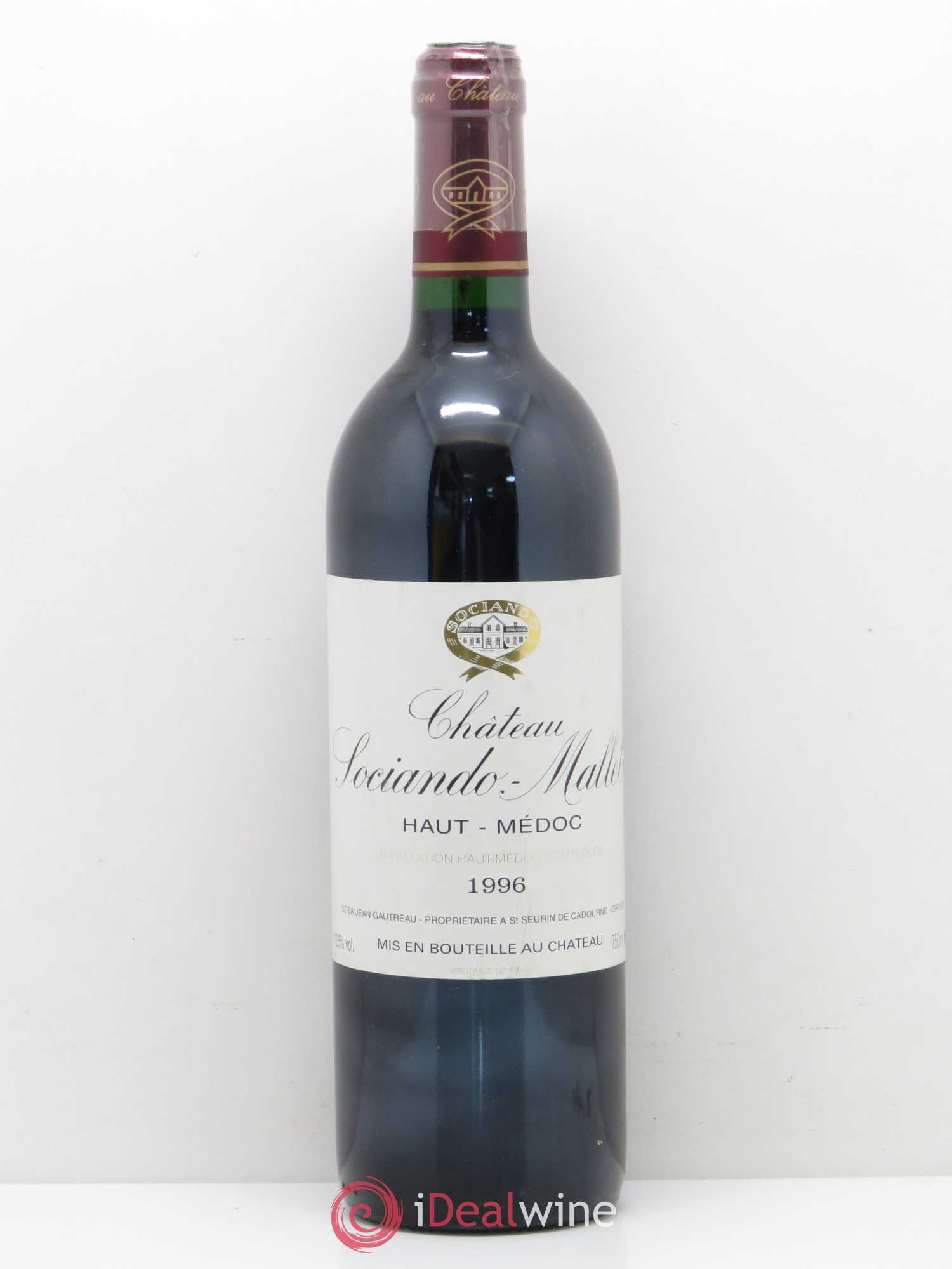 Château Sociando Mallet 1996 - Lot de 1 bouteille - 0