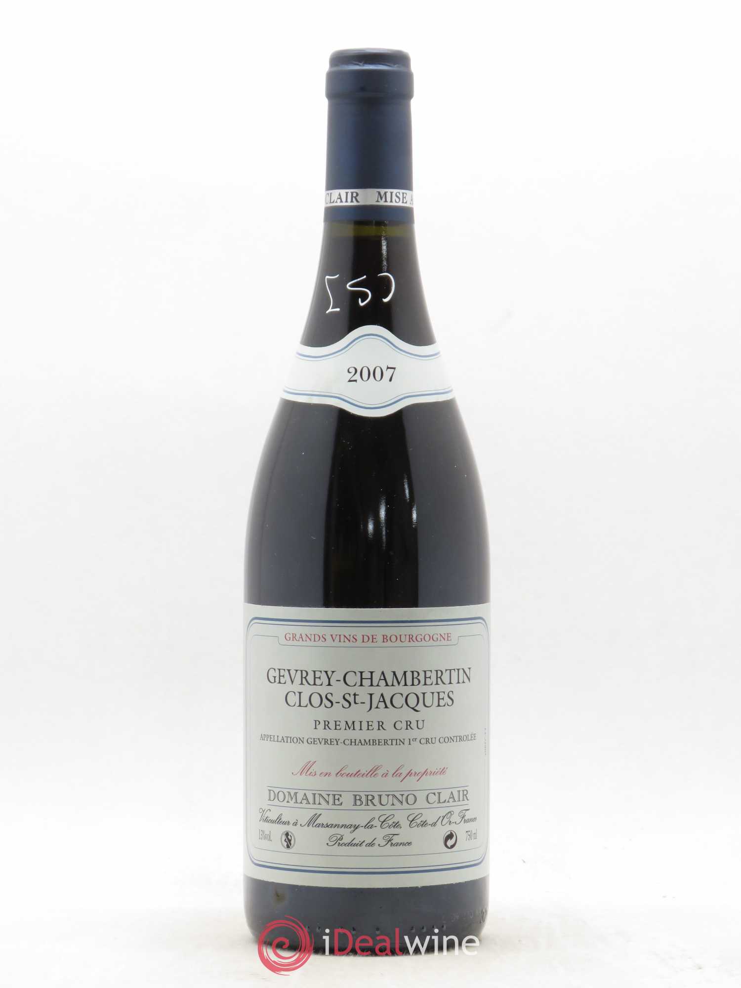 Gevrey-Chambertin 1er Cru Clos Saint-Jacques Bruno Clair (Domaine) 2007 - Lot de 1 bouteille - 0
