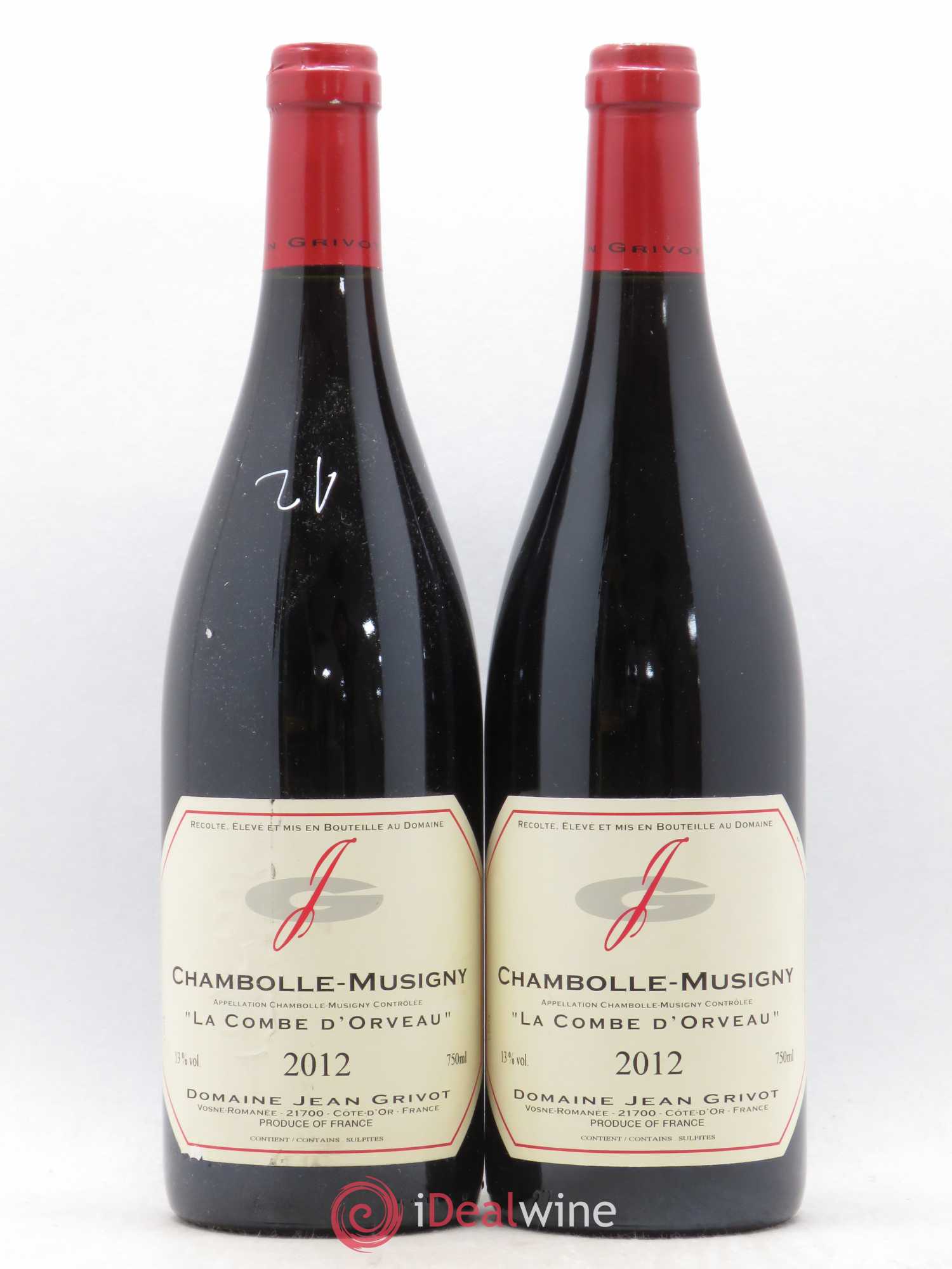 Chambolle-Musigny Combe d'Orveau Jean Grivot 2012 - Lot de 2 bouteilles - 0